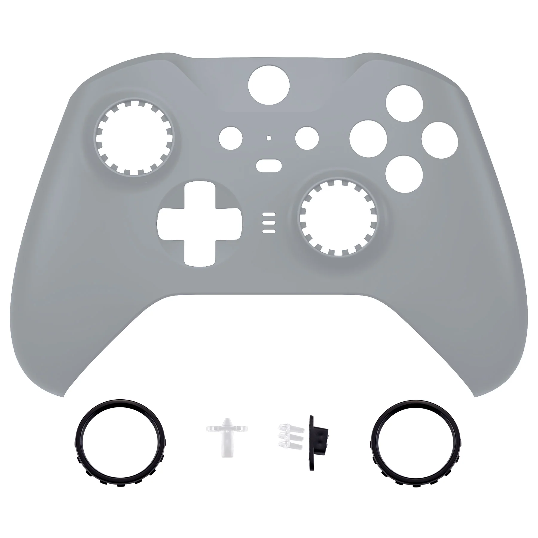 eXtremeRate Replacement Front Housing Shell Case with Accent Rings for Xbox One Elite Series 2 & Elite 2 Core Controller (Model 1797) - New Hope Gray
