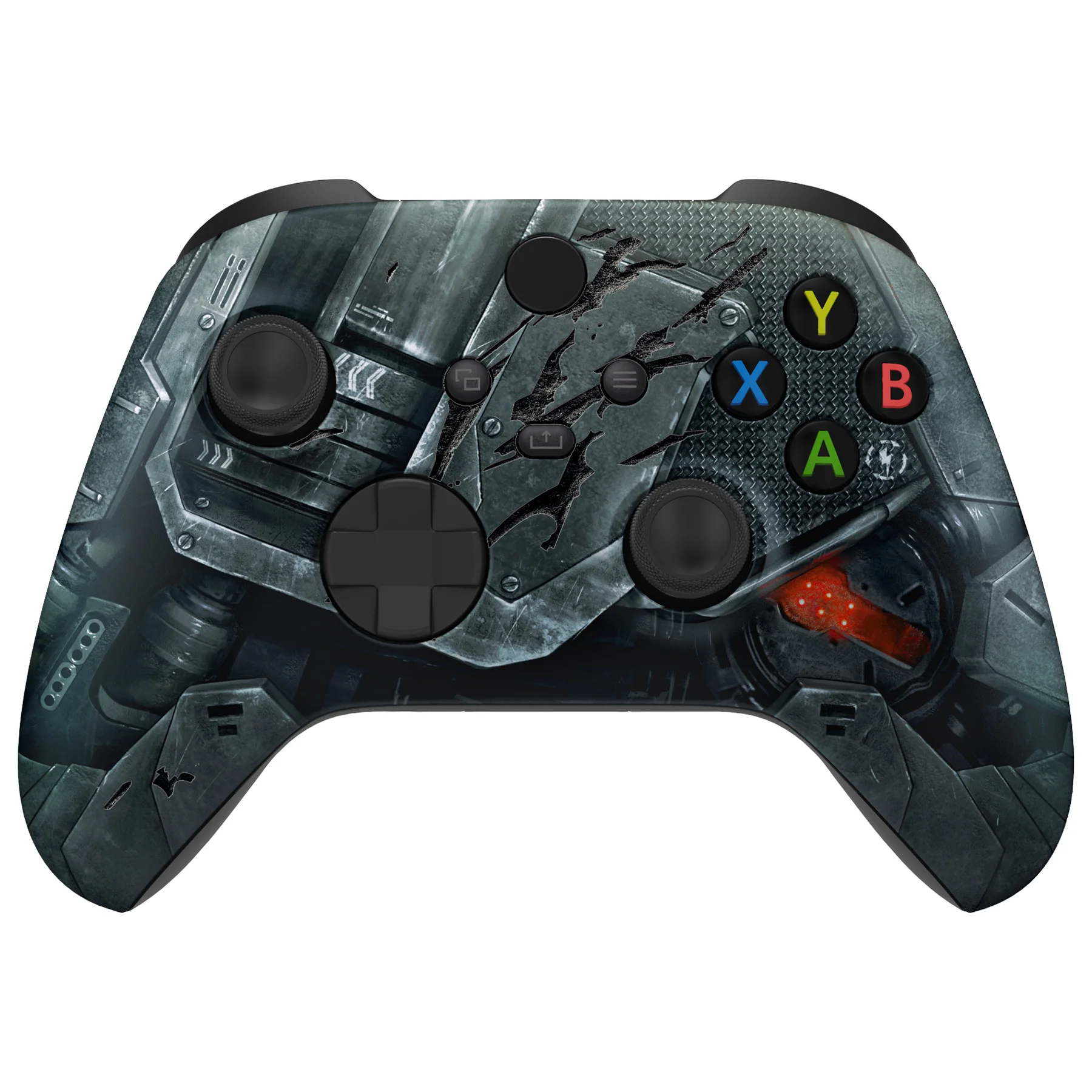 eXtremeRate Replacement Front Housing Shell for Xbox Series X & S Controller - Mecha Armor with Combat Damage Engrave