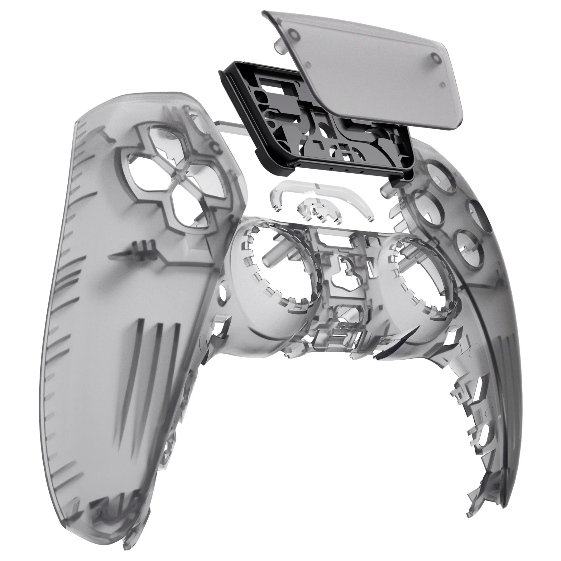 eXtremeRate Replacement Front Housing Shell with Touchpad Compatible with PS5 Controller BDM-010/020/030/040/050 - Clear Black - Image 9