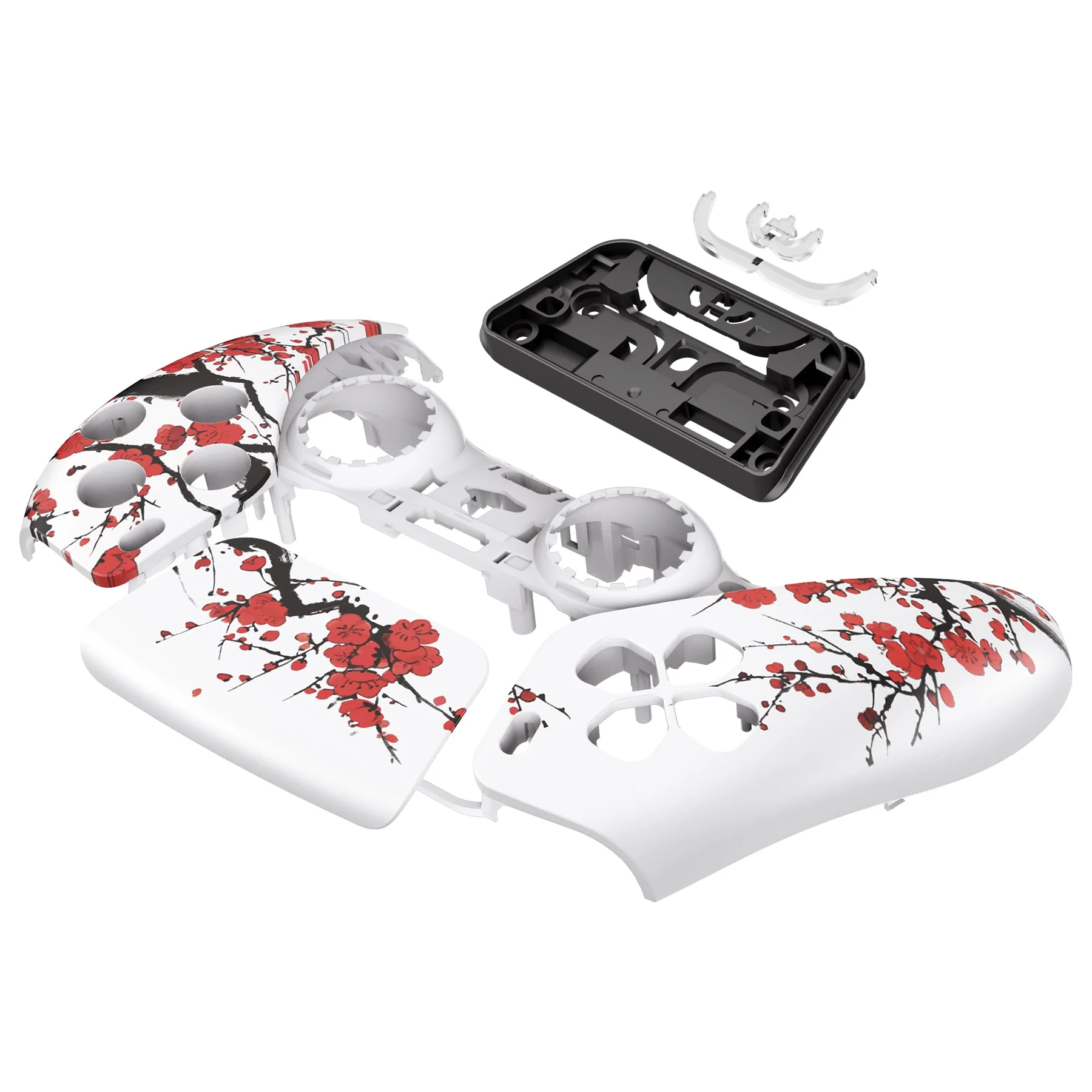 eXtremeRate Replacement Front Housing Shell with Touchpad Compatible with PS5 Controller BDM-010/020/030/040/050 - Winter Blossom - Image 10