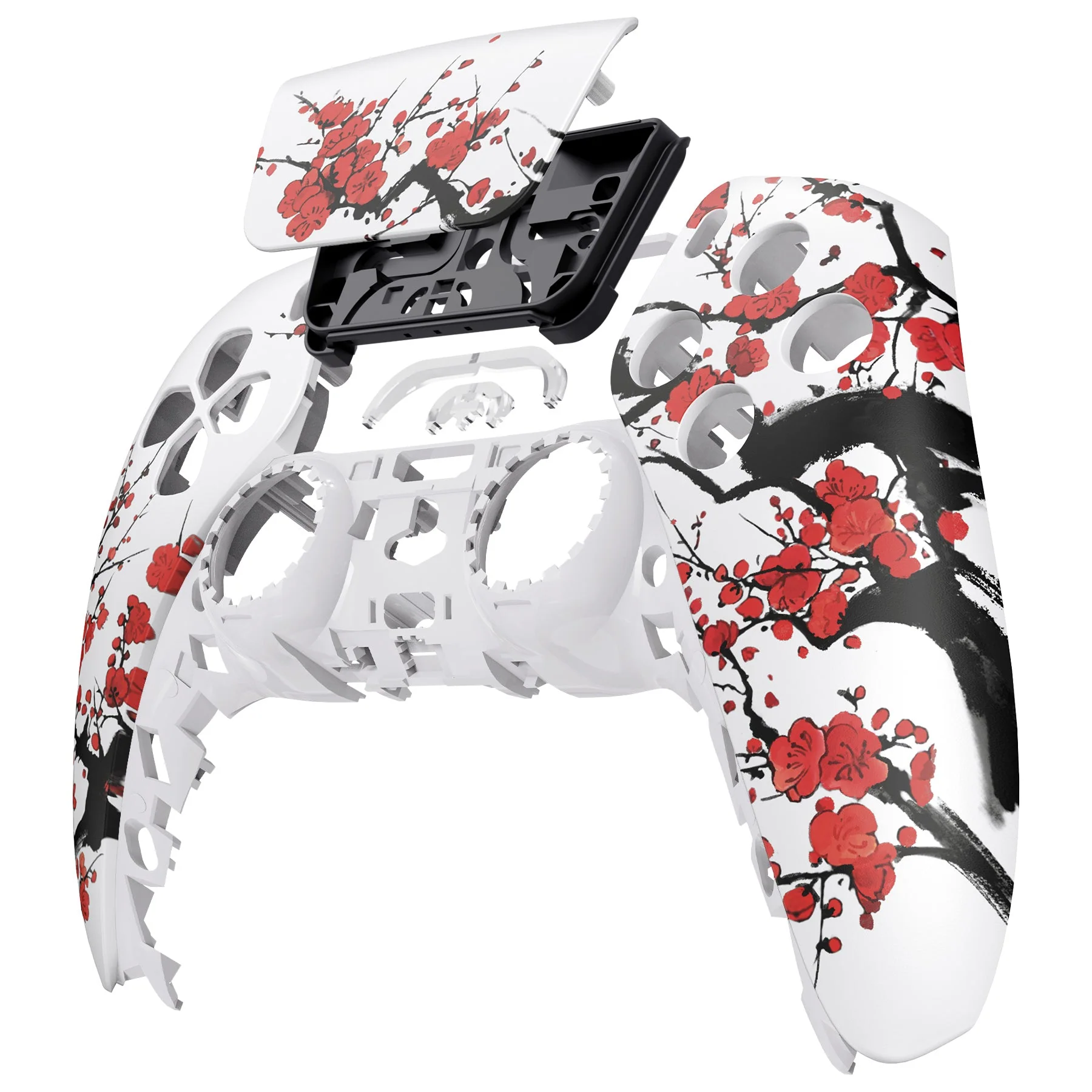 eXtremeRate Replacement Front Housing Shell with Touchpad Compatible with PS5 Controller BDM-010/020/030/040/050 - Winter Blossom - Image 8