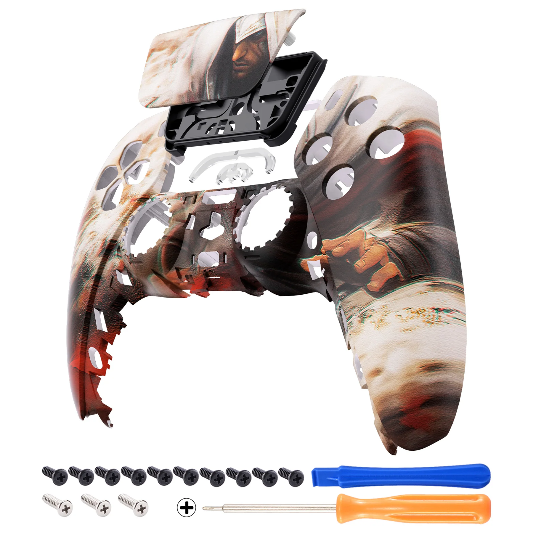 eXtremeRate Replacement Front Housing Shell with Touchpad Compatible with PS5 Controller BDM-010/020/030/040/050 - Assassin - Image 7