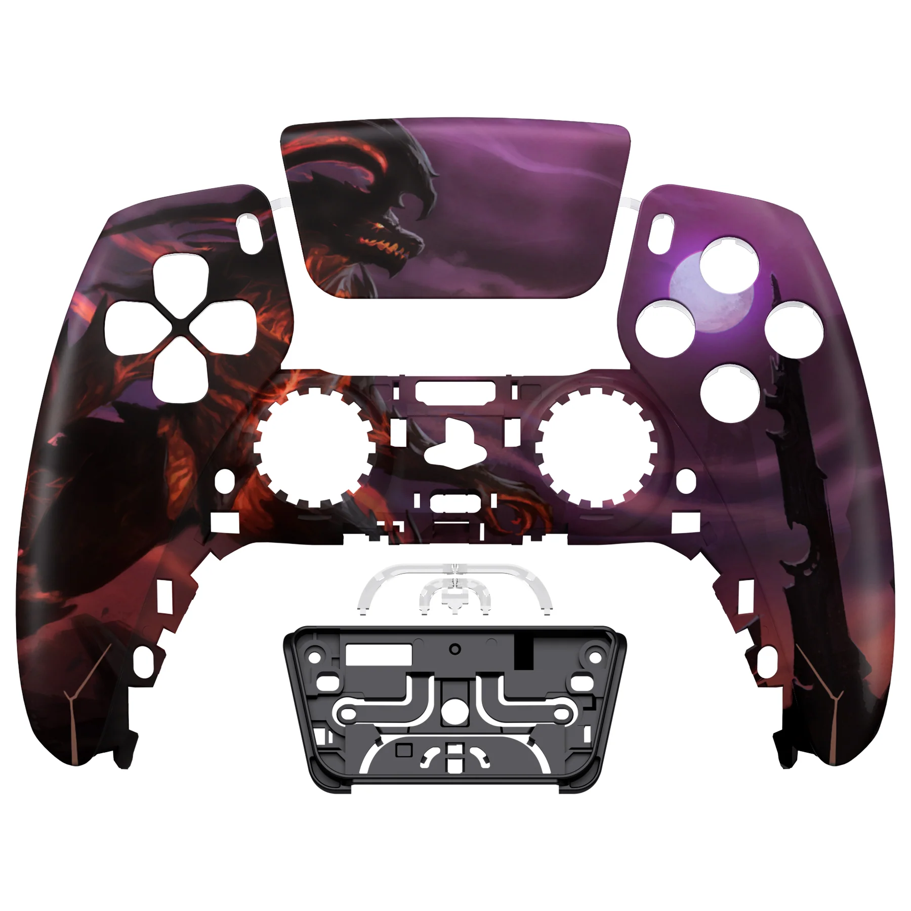 eXtremeRate Replacement Front Housing Shell with Touchpad Compatible with PS5 Controller BDM-010/020/030/040/050 - Dragon King