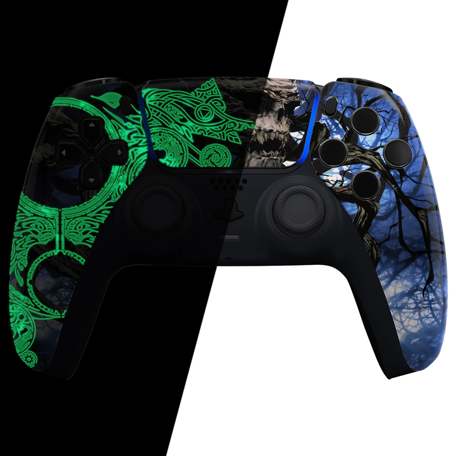 eXtremeRate Replacement Front Housing Shell with Touchpad Compatible with PS5 Controller BDM-010/020/030/040/050 - Glow in Dark - The Awakening of the Earth Lord - Image 4