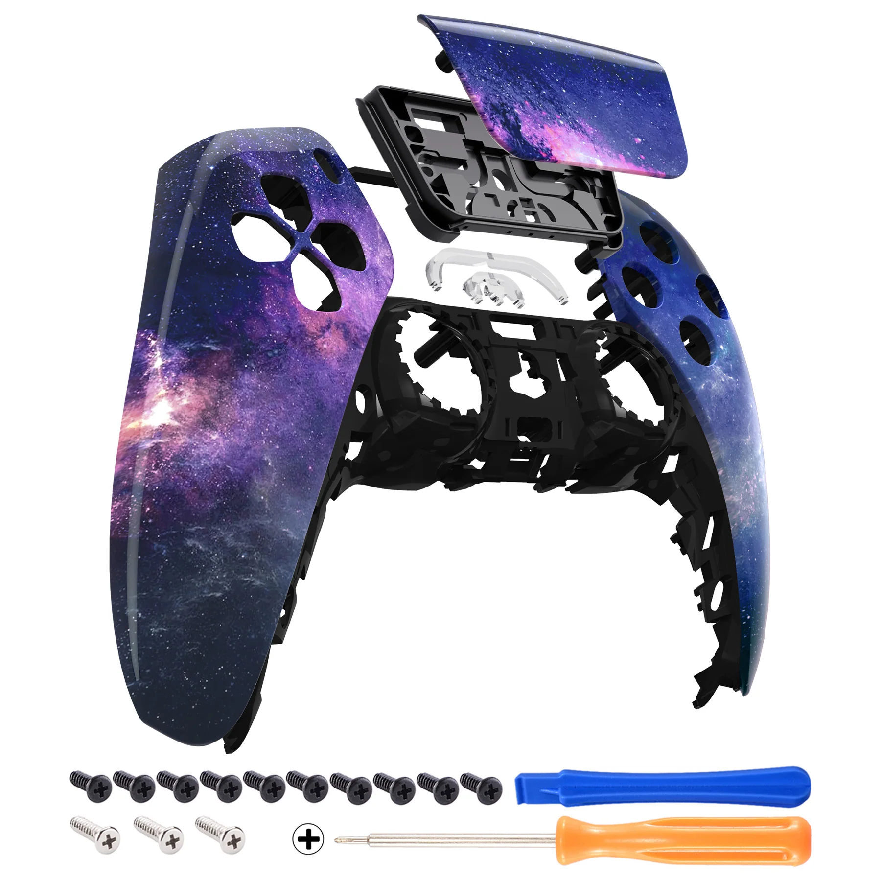 eXtremeRate Replacement Front Housing Shell with Touchpad Compatible with PS5 Controller BDM-010/020/030/040/050 - Nebula Galaxy - Image 7