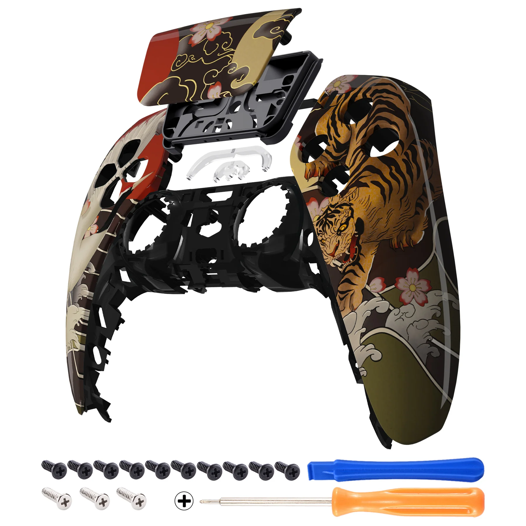 eXtremeRate Replacement Front Housing Shell with Touchpad Compatible with PS5 Controller BDM-010/020/030/040/050 - Tiger & Crane - Image 7