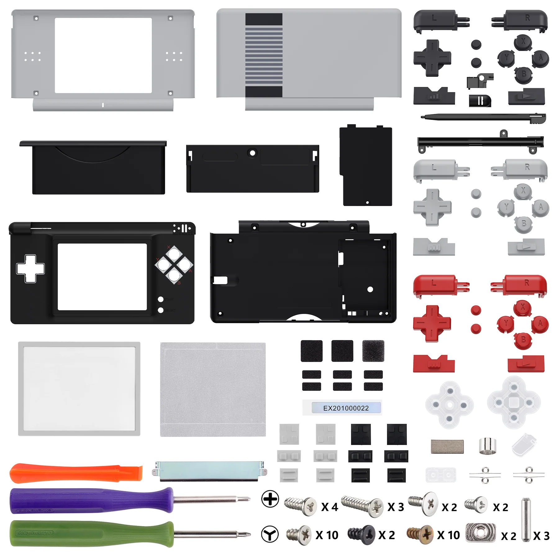 eXtremeRate Replacement Full Housing Shell & Buttons with Screen Lens for Nintendo DS Lite NDSL - Classic NES Style - Image 5