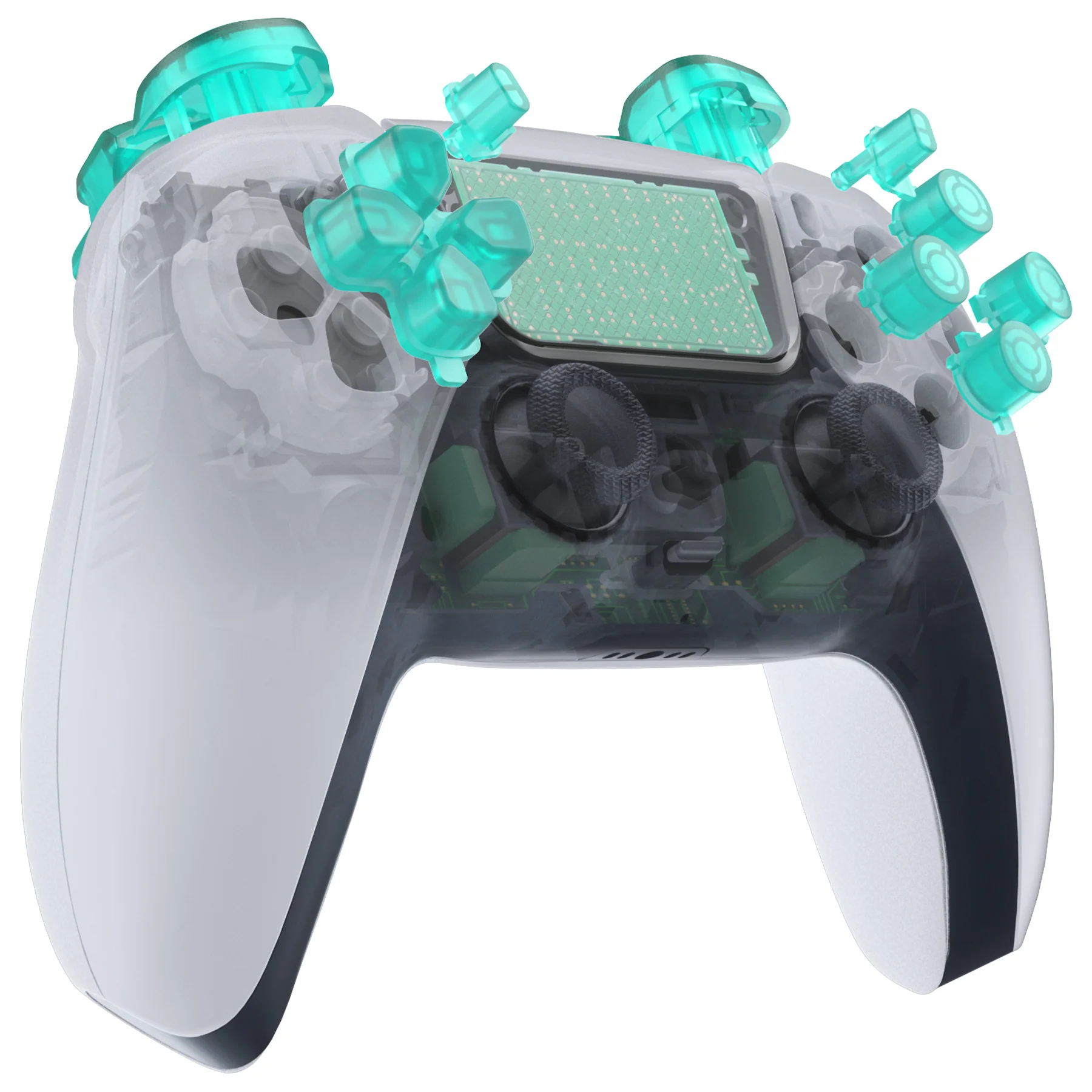 eXtremeRate Replacement Full Set Buttons Compatible with PS5 Controller BDM-010/020 - Emerald Green - Image 4