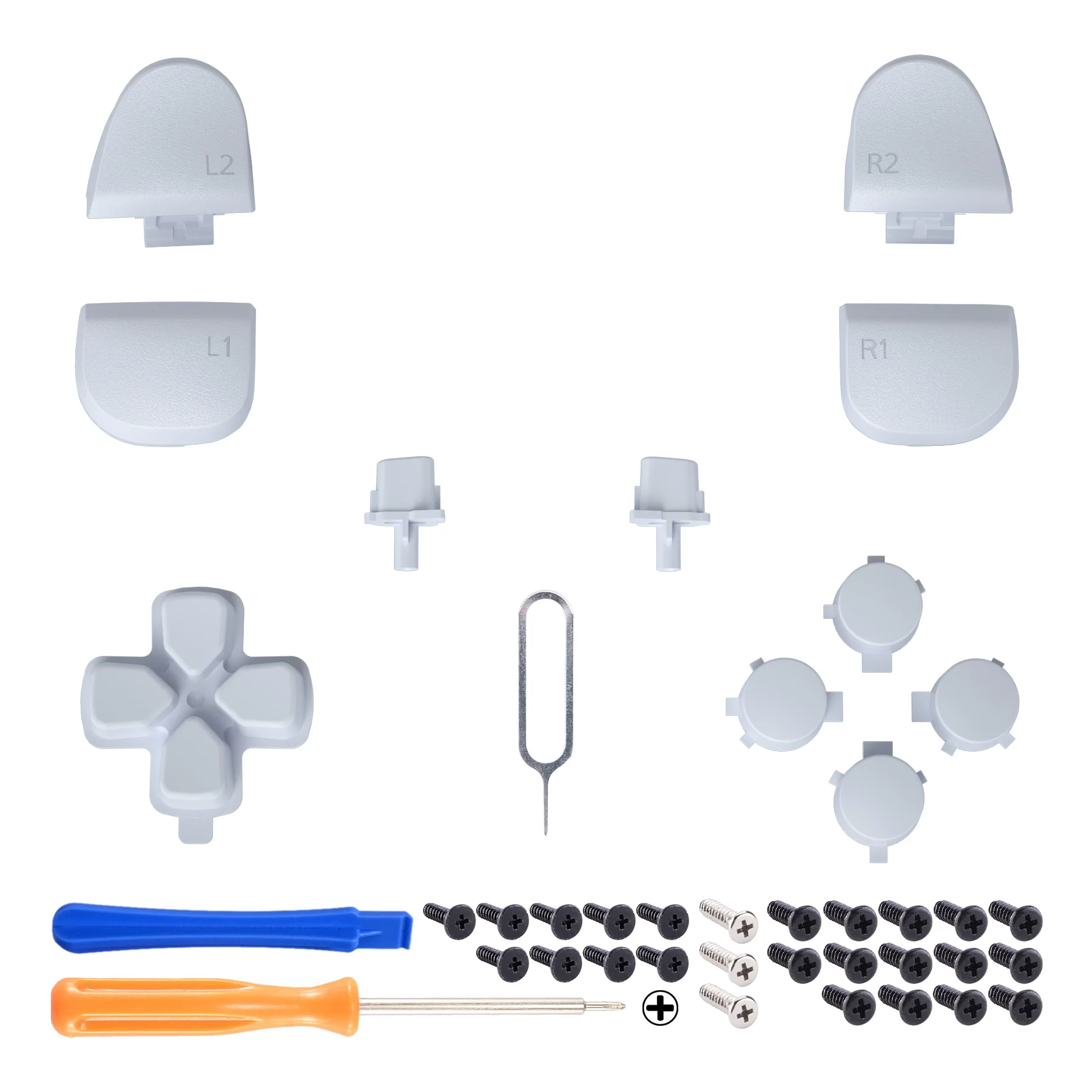 eXtremeRate Replacement Full Set Buttons Compatible with PS5 Controller BDM-030/040/050/060 - Original White - Image 2