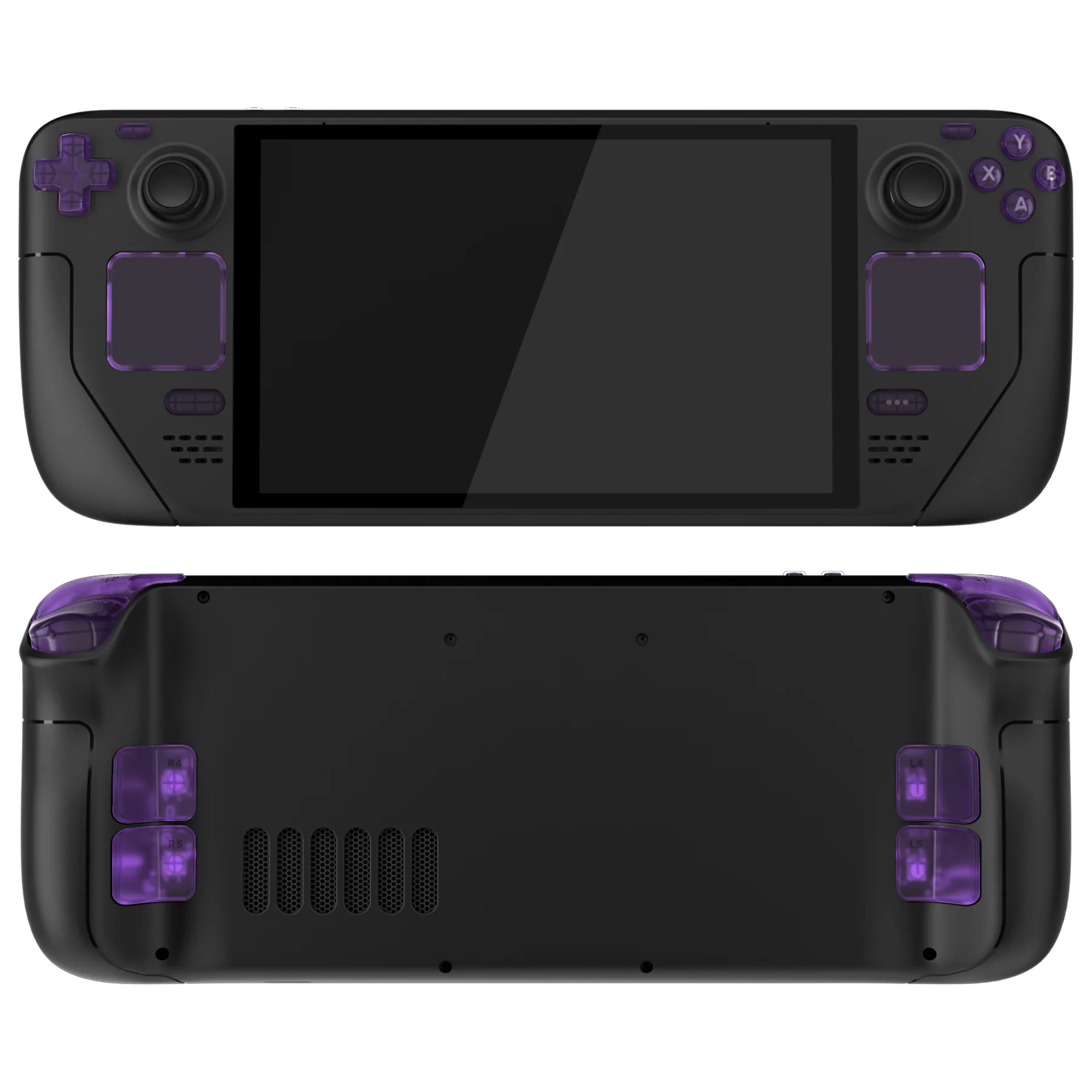 eXtremeRate Replacement Full Set Buttons for Steam Deck OLED - Clear Atomic Purple - Image 3