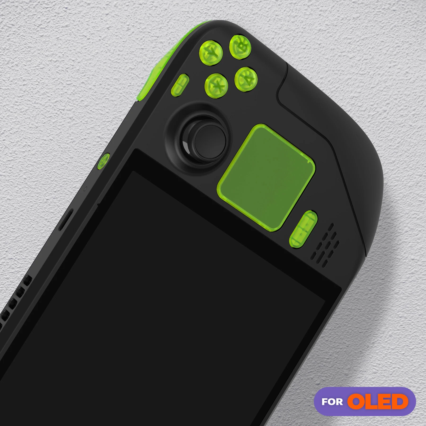 eXtremeRate Replacement Full Set Buttons for Steam Deck OLED - Clear Lime Green - Image 10
