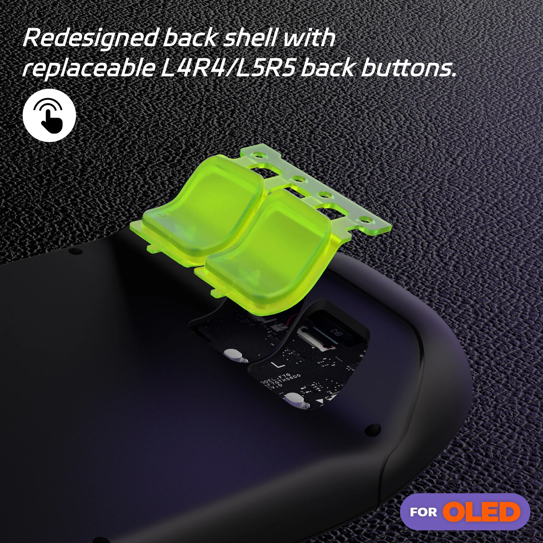 eXtremeRate Replacement Full Set Buttons for Steam Deck OLED - Clear Lime Green - Image 7