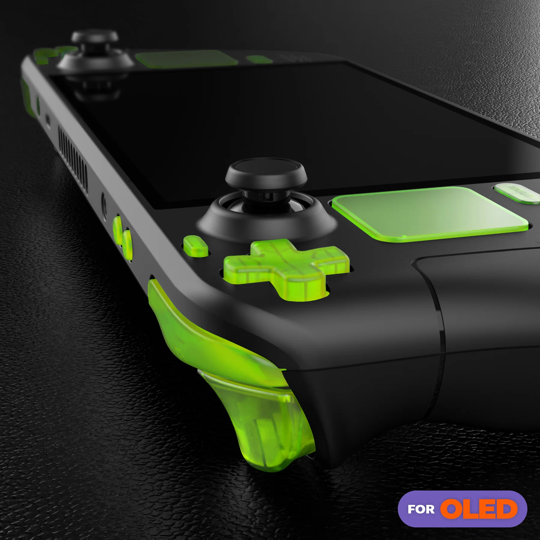 eXtremeRate Replacement Full Set Buttons for Steam Deck OLED - Clear Lime Green - Image 8