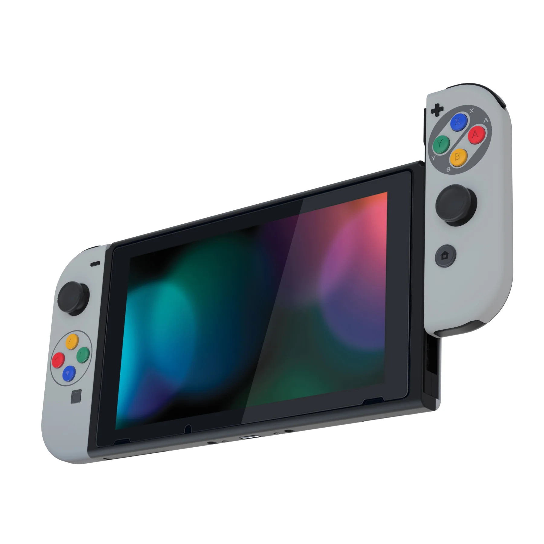 eXtremeRate Replacement Full Set Shell Case with Buttons for Joycon of NS Switch - SFC SNES Classic EU Style - Image 5