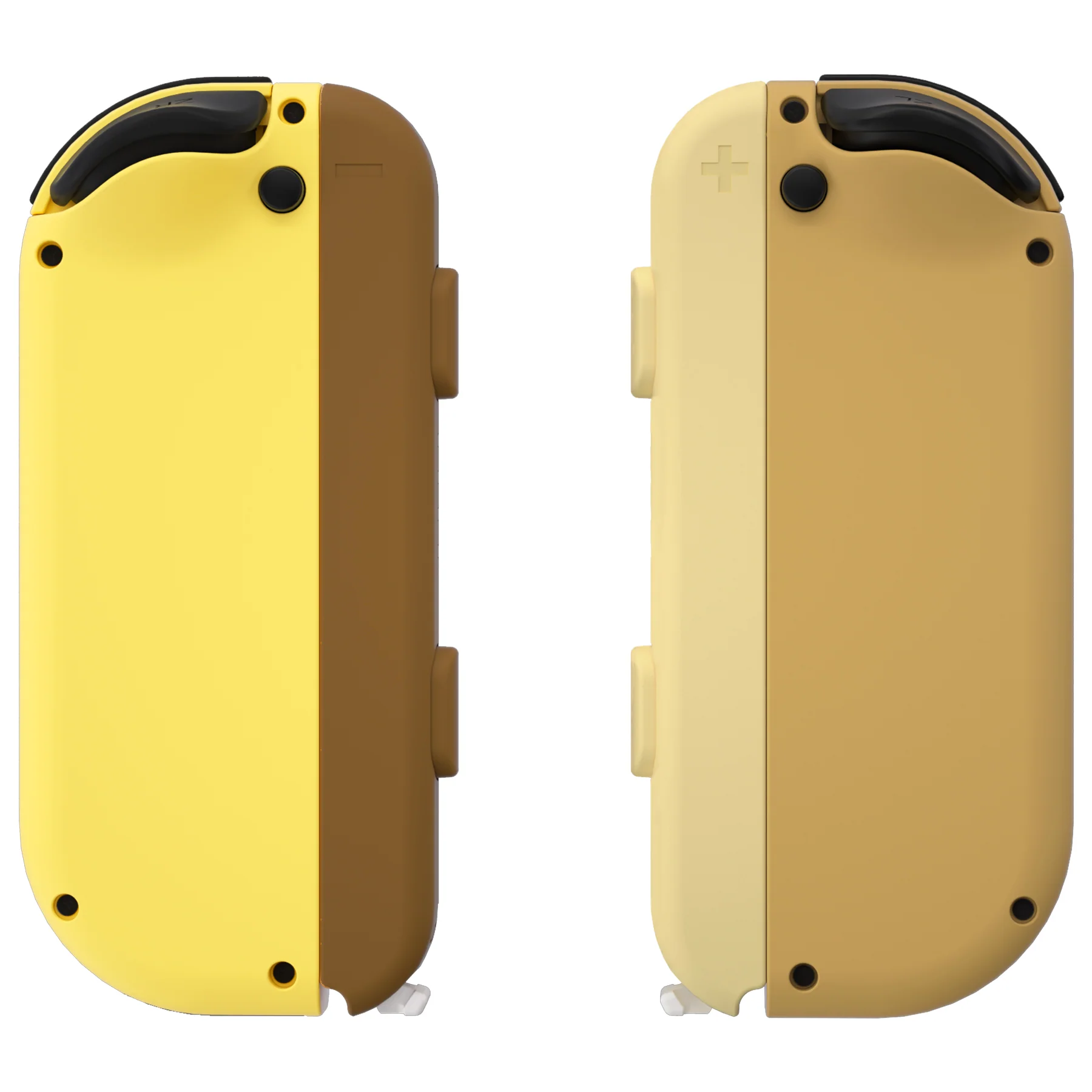 eXtremeRate Replacement Full Set Shell Case with Buttons & Wrist Strap Cover for Joycon of NS Switch - Monsters Brown & Yellow - Image 7
