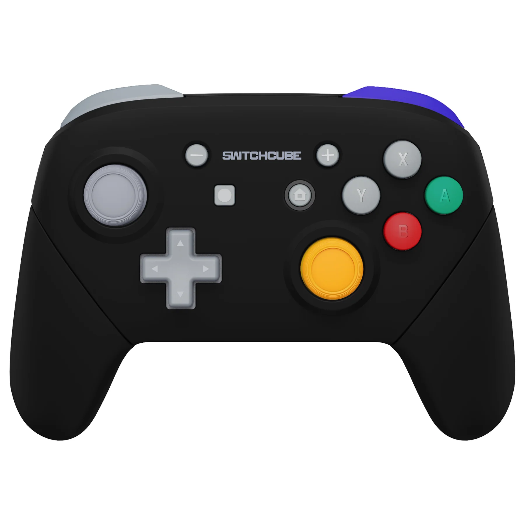 eXtremeRate Replacement Full Set Shell Faceplate Backplate Handles for Nintendo Switch Pro - Classic SwitchCube Style - Black