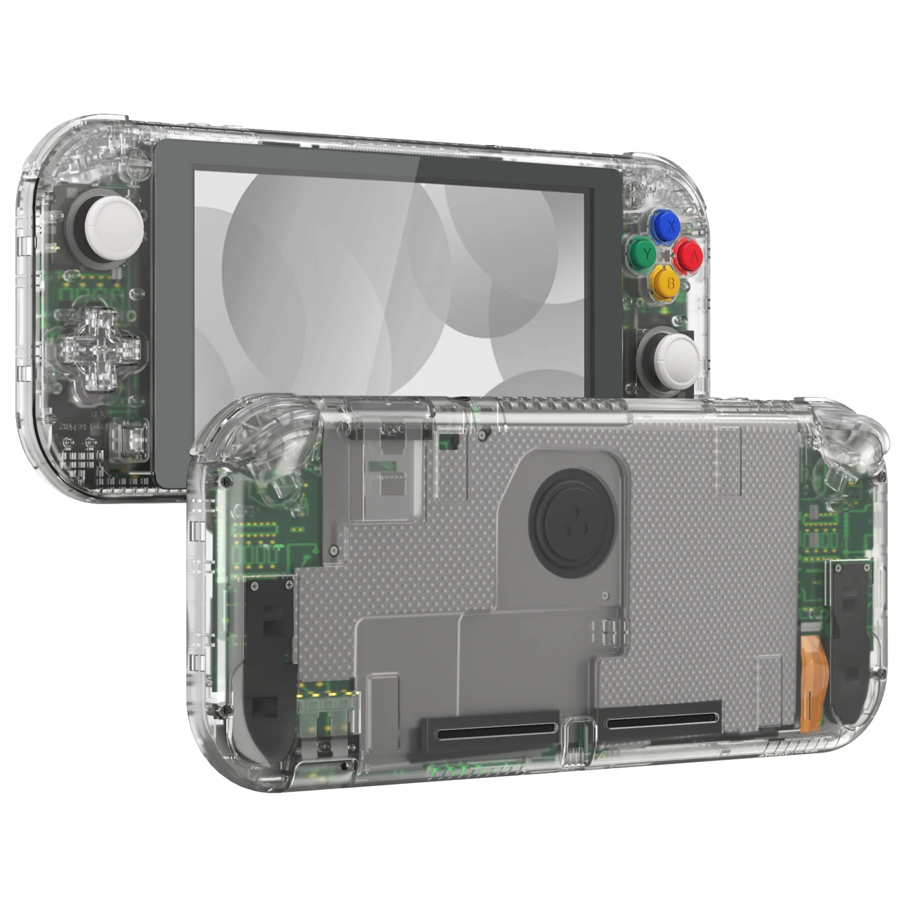 eXtremeRate Replacement Full Set Shells with Button Kit & Screen Protector for Nintendo Switch Lite - Crystal Clear
