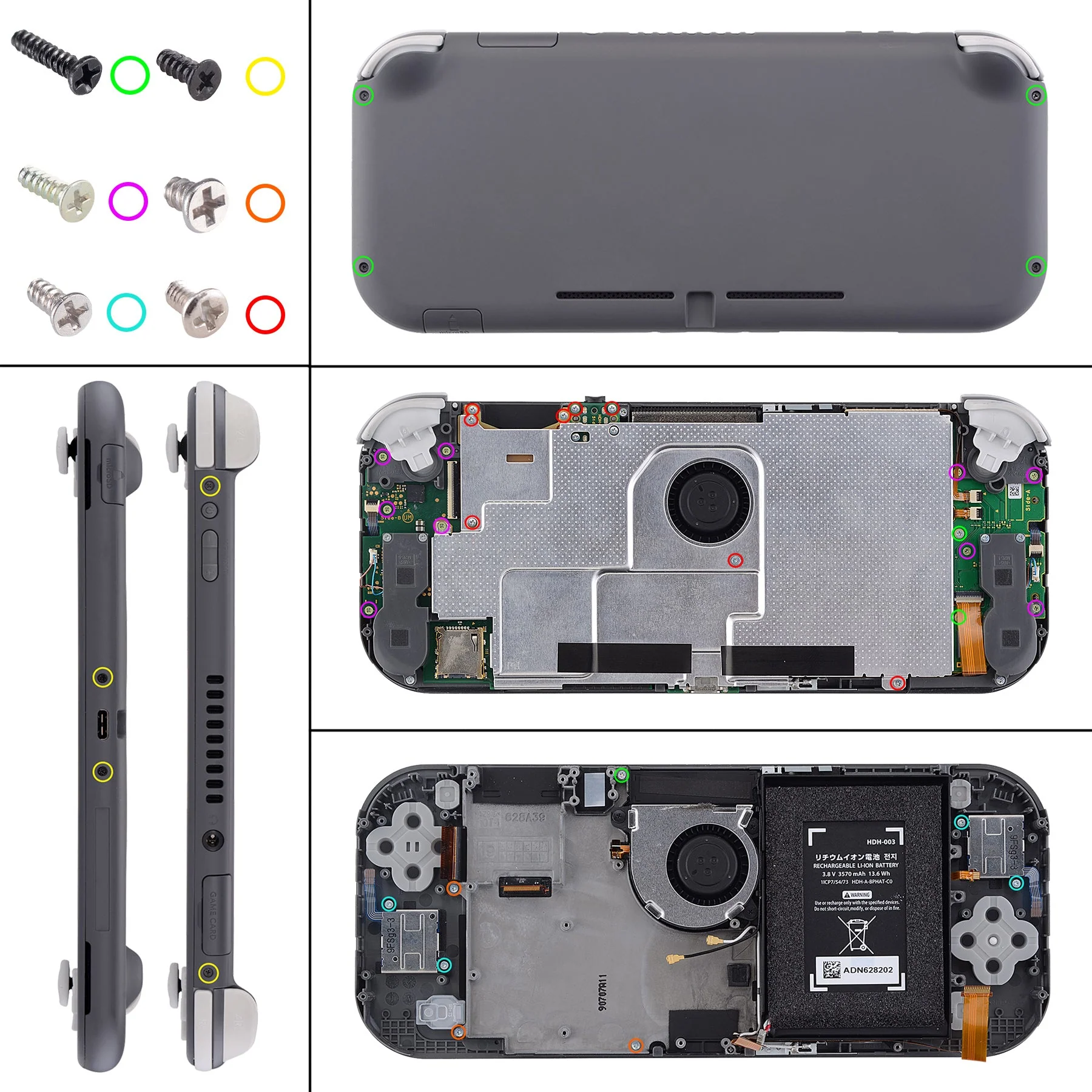 eXtremeRate Replacement Full Set Shells with Button Kit & Screen Protector for Nintendo Switch Lite - Crystal Clear Orange - Image 10