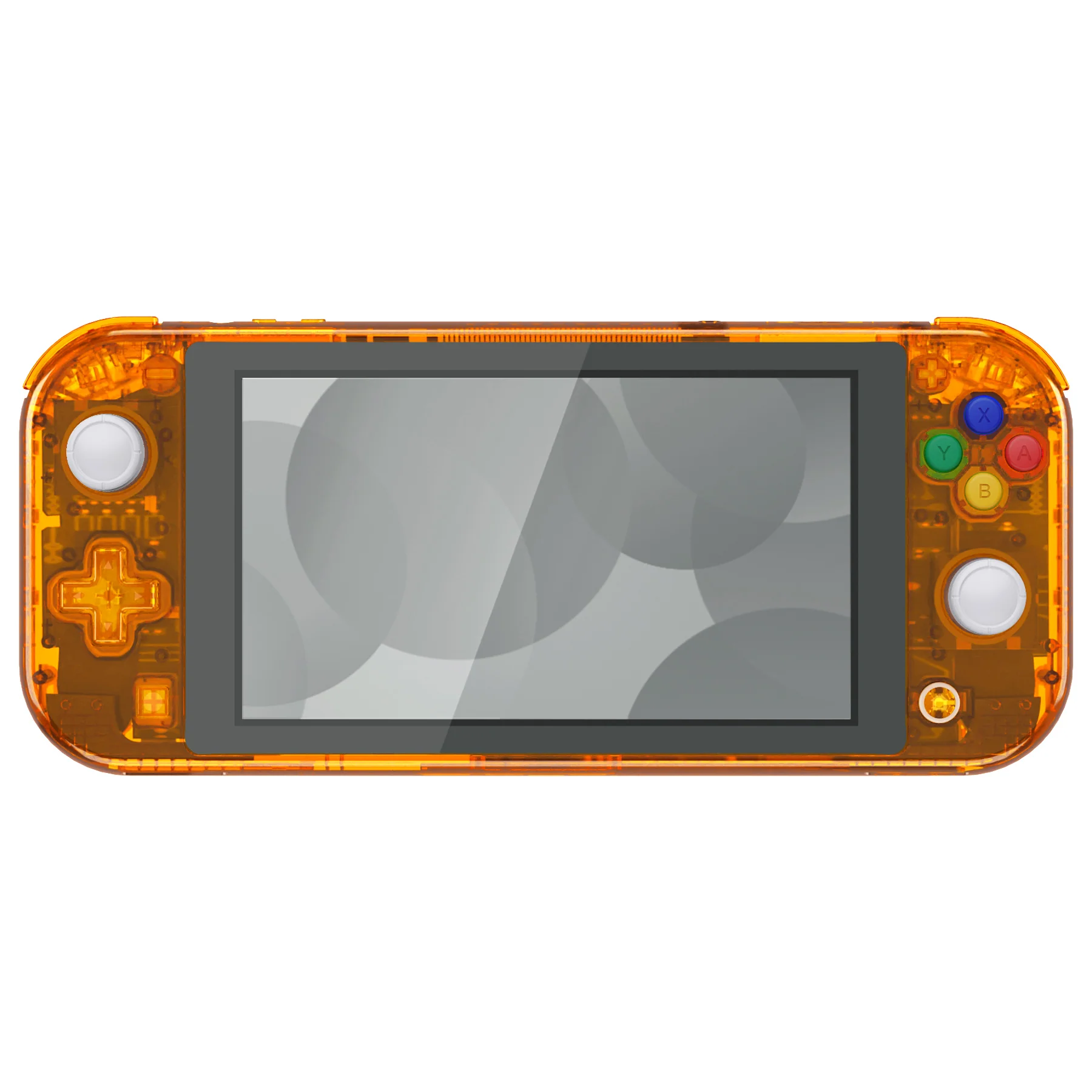 eXtremeRate Replacement Full Set Shells with Button Kit & Screen Protector for Nintendo Switch Lite - Crystal Clear Orange - Image 3