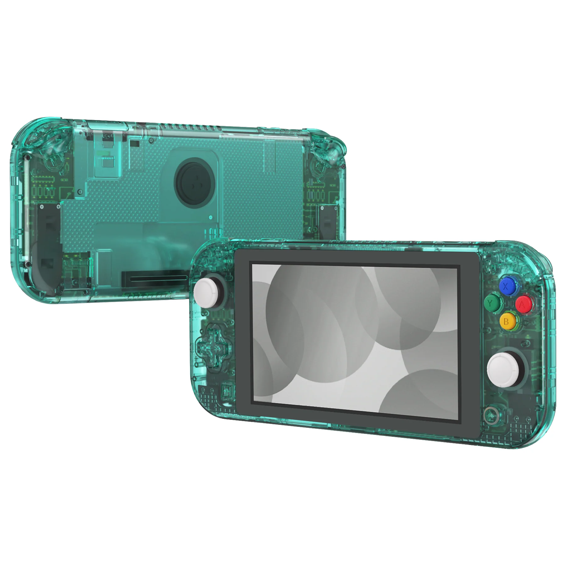 eXtremeRate Replacement Full Set Shells with Button Kit & Screen Protector for Nintendo Switch Lite - Crystal Emerald Green - Image 4