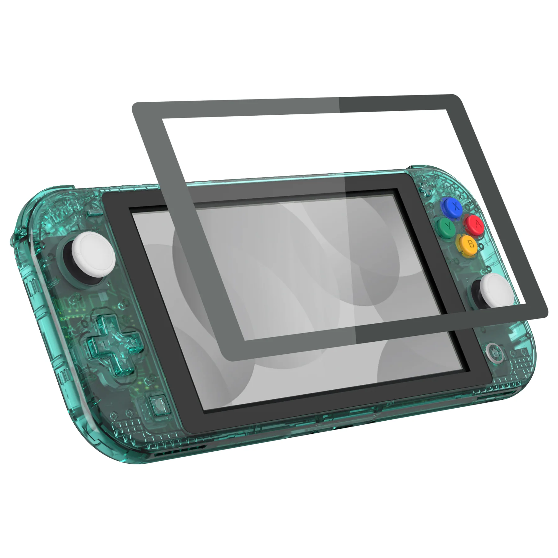 eXtremeRate Replacement Full Set Shells with Button Kit & Screen Protector for Nintendo Switch Lite - Crystal Emerald Green - Image 5