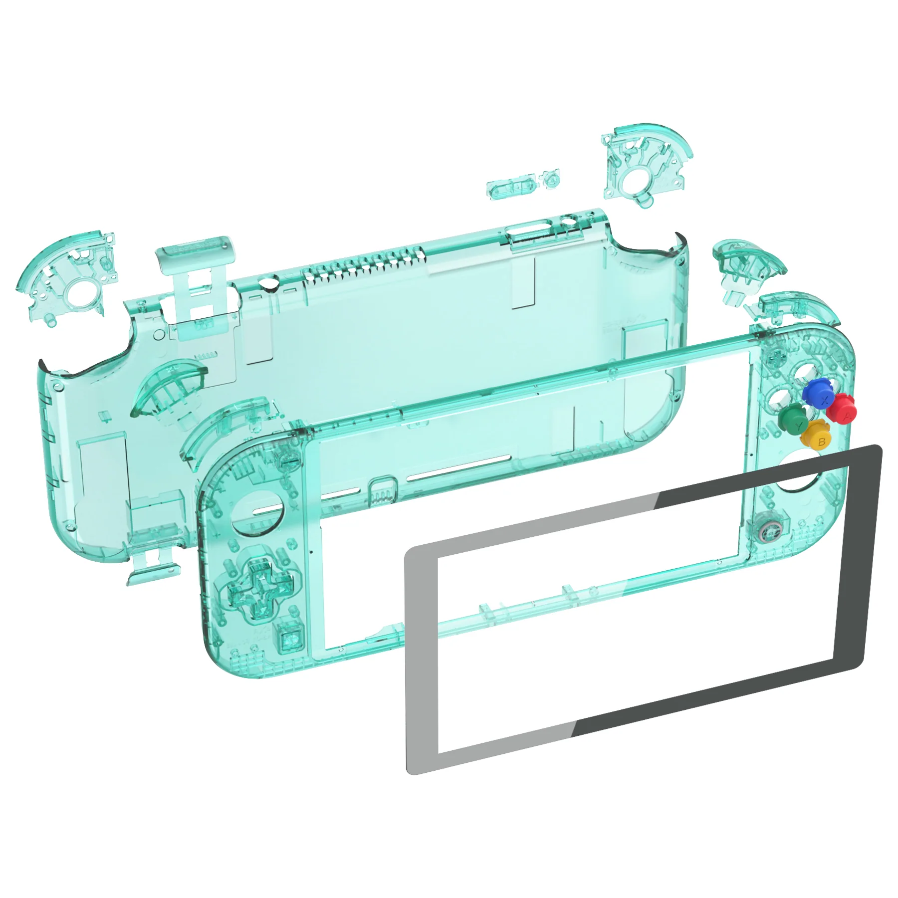 eXtremeRate Replacement Full Set Shells with Button Kit & Screen Protector for Nintendo Switch Lite - Crystal Emerald Green - Image 8