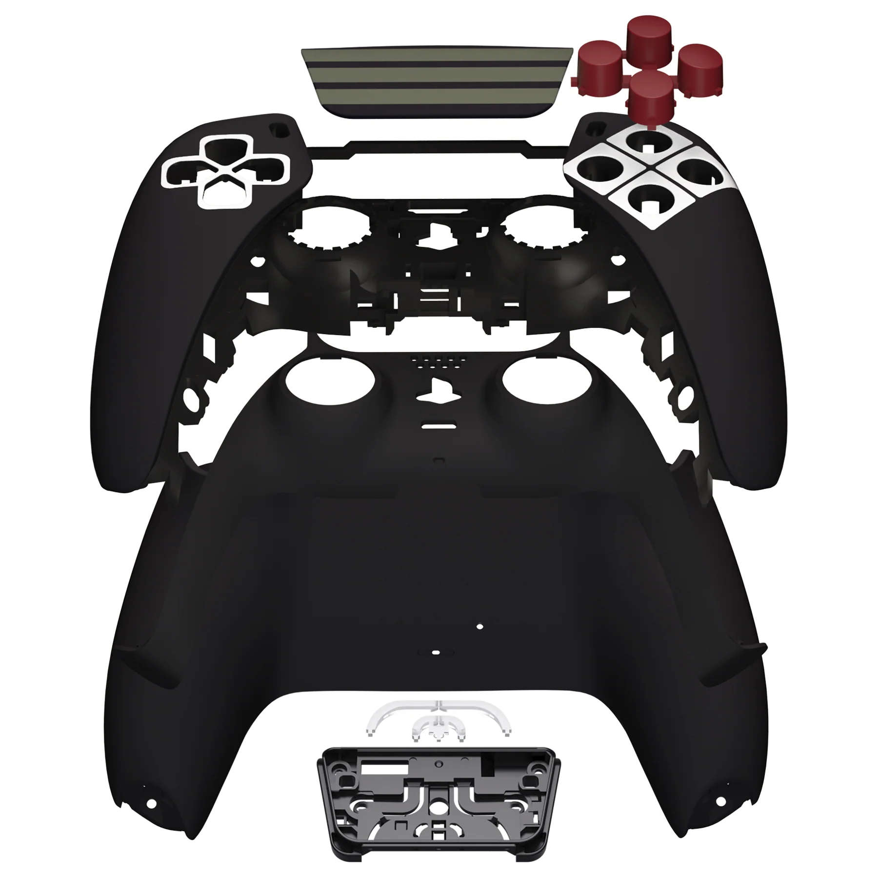 eXtremeRate Replacement Full Set Shells with Buttons Compatible with PS5 Controller BDM-010/020/030/040/050 - Classics NES Style