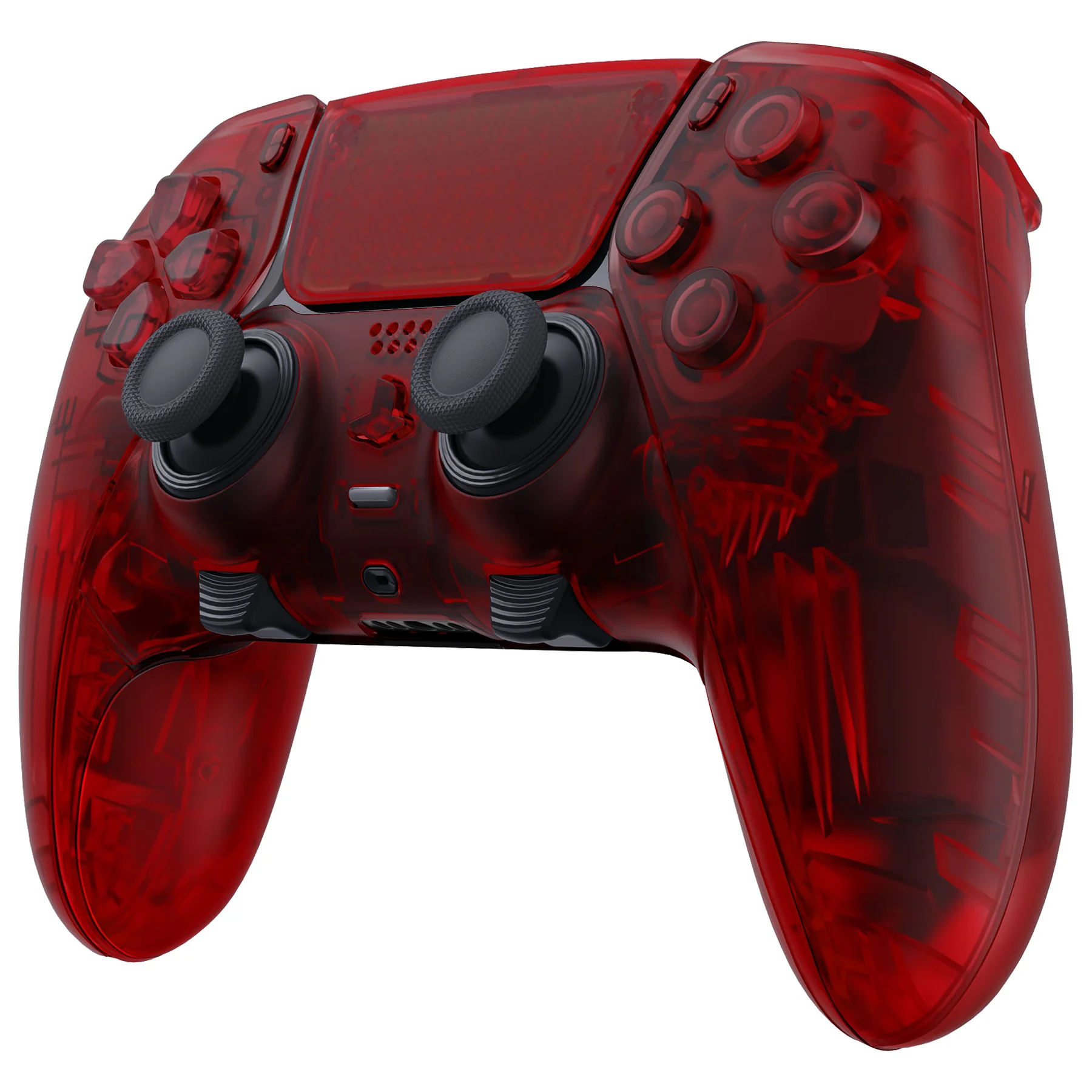 eXtremeRate Replacement Full Set Shells with Buttons Compatible with PS5 Edge Controller - Clear Red - Image 4