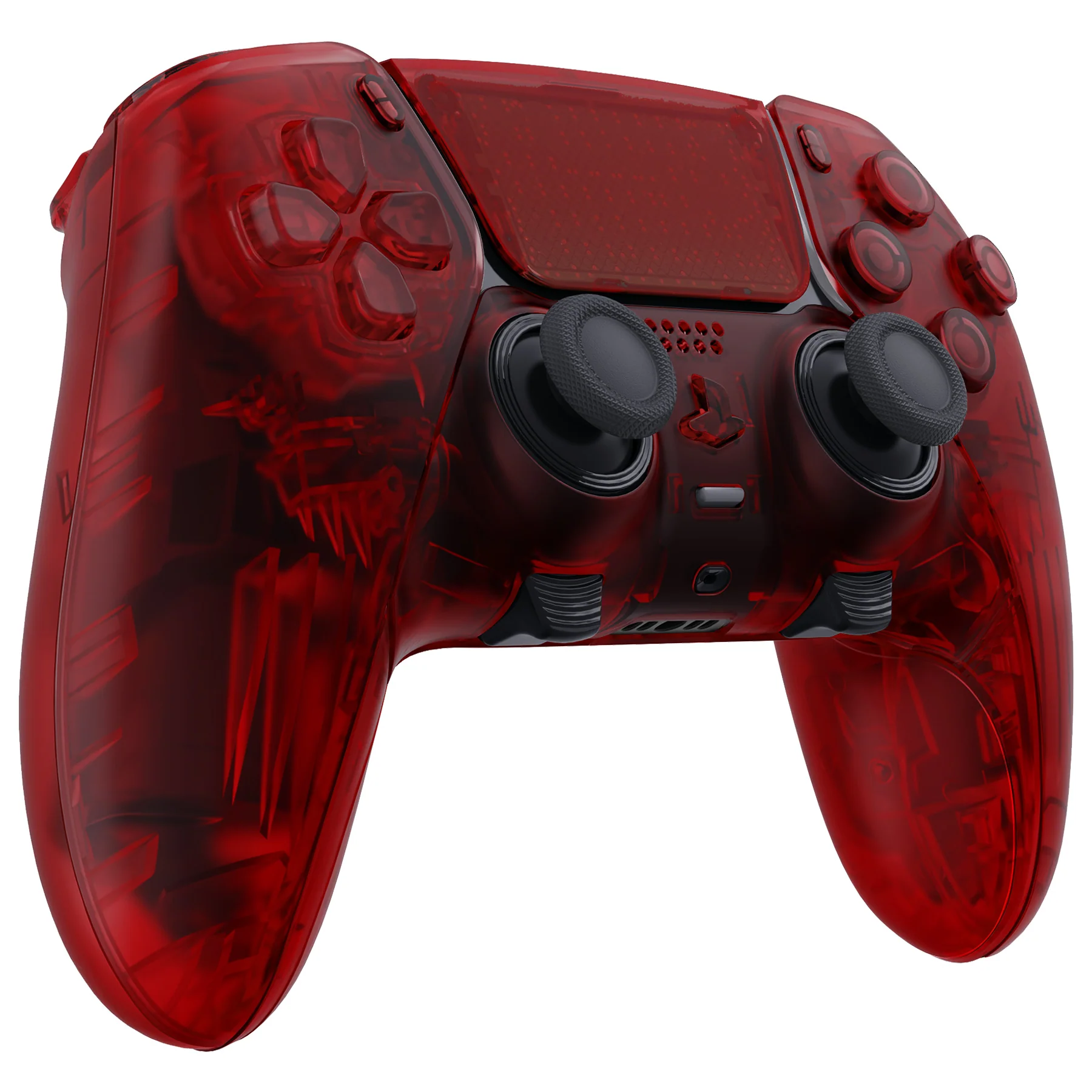 eXtremeRate Replacement Full Set Shells with Buttons Compatible with PS5 Edge Controller - Clear Red - Image 5
