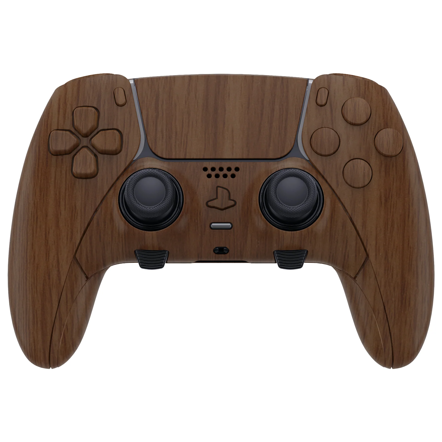 eXtremeRate Replacement Full Set Shells with Buttons Compatible with PS5 Edge Controller - Wood Grain