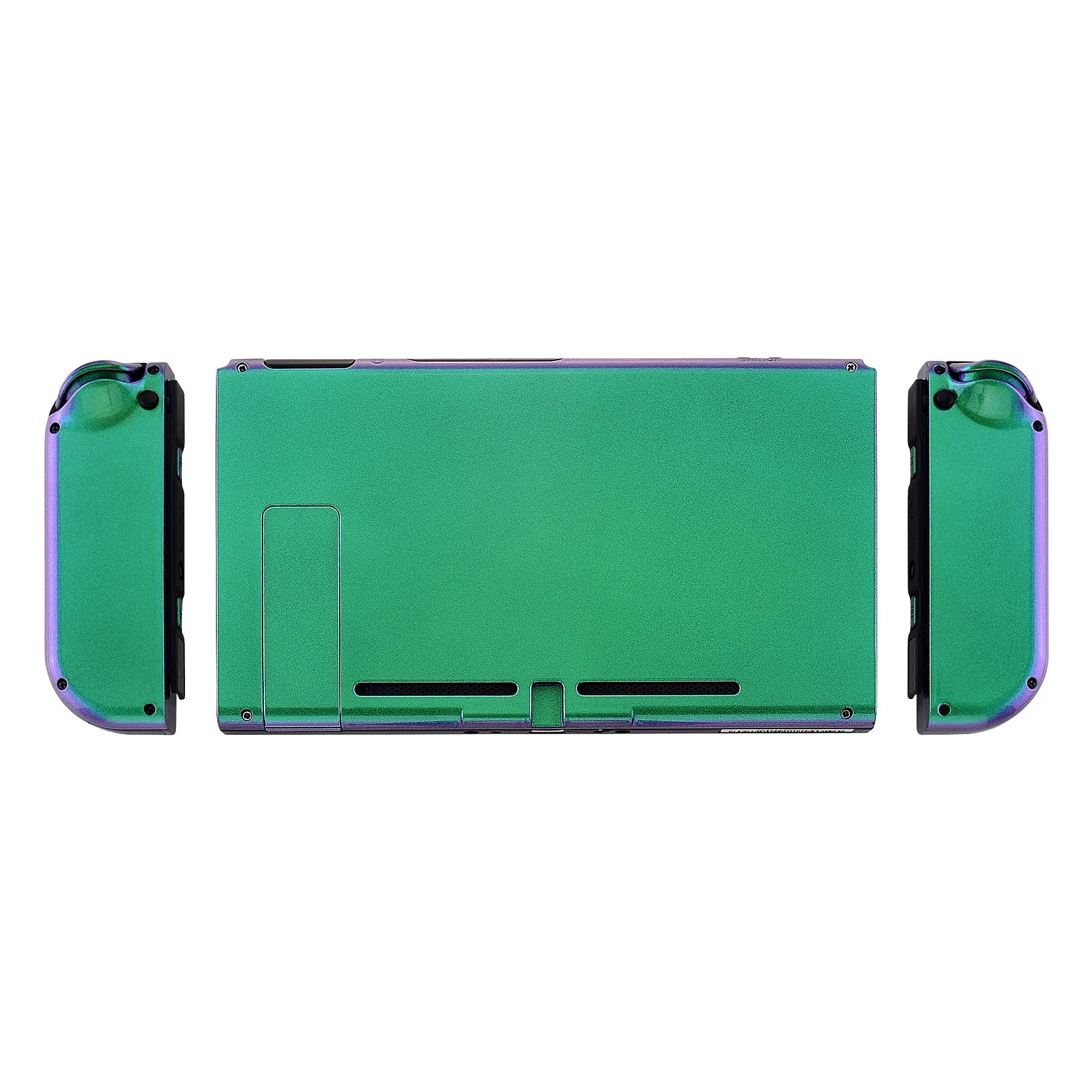eXtremeRate Replacement Full Set Shells with Buttons for Nintendo Switch - Chameleon Green Purple - Image 11