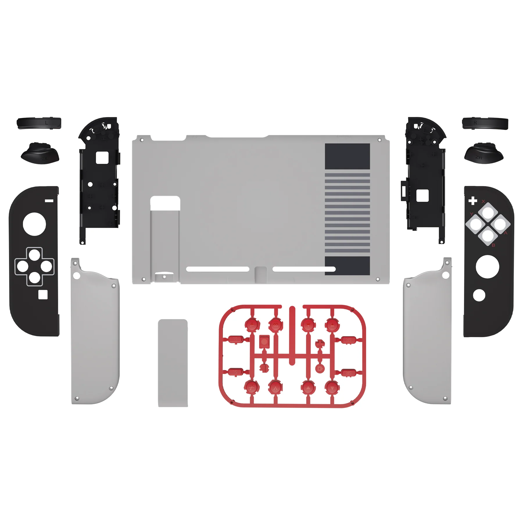 eXtremeRate Replacement Full Set Shells with Buttons for Nintendo Switch - Classics NES Style - Image 2