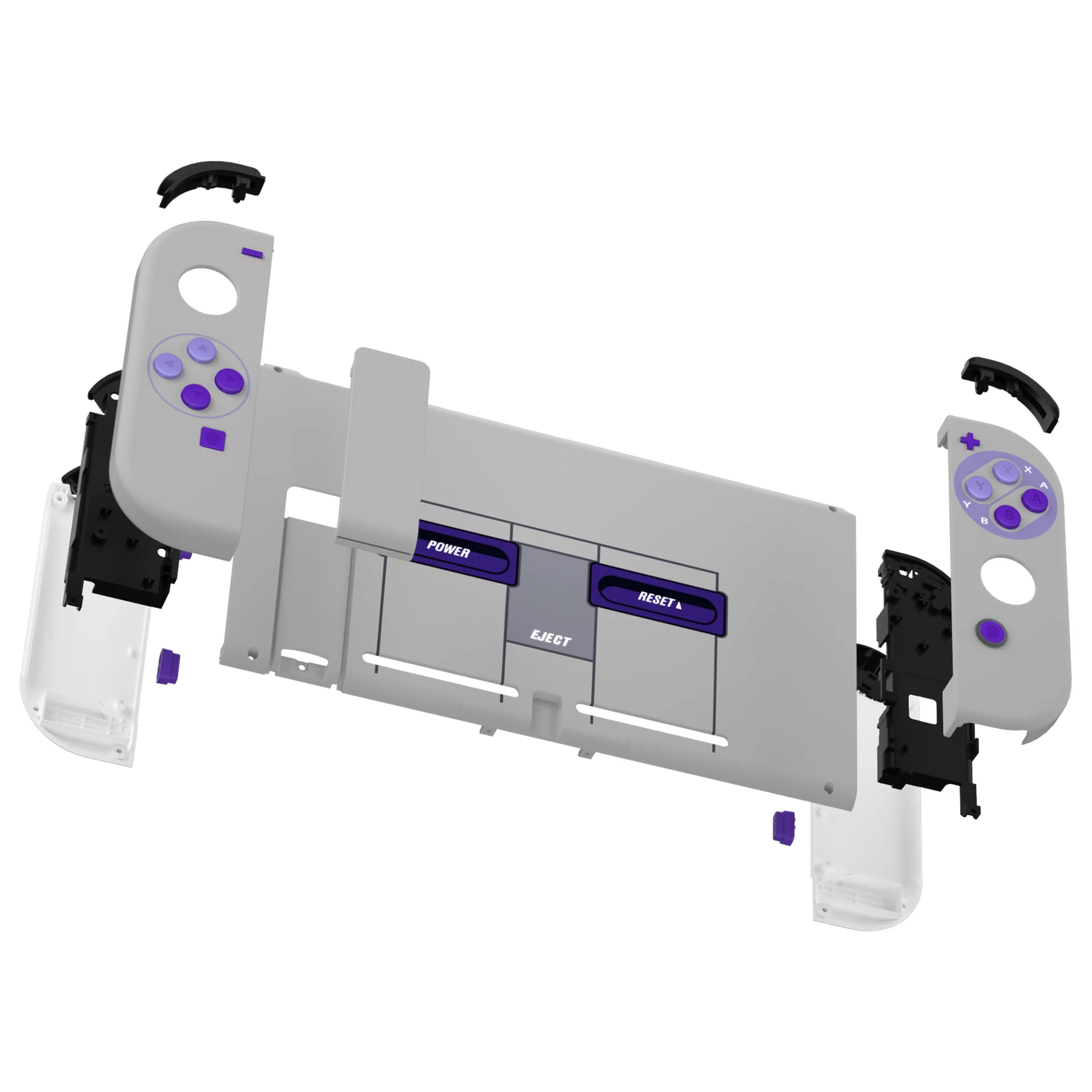eXtremeRate Replacement Full Set Shells with Buttons for Nintendo Switch - Classics SNES Style - Image 8