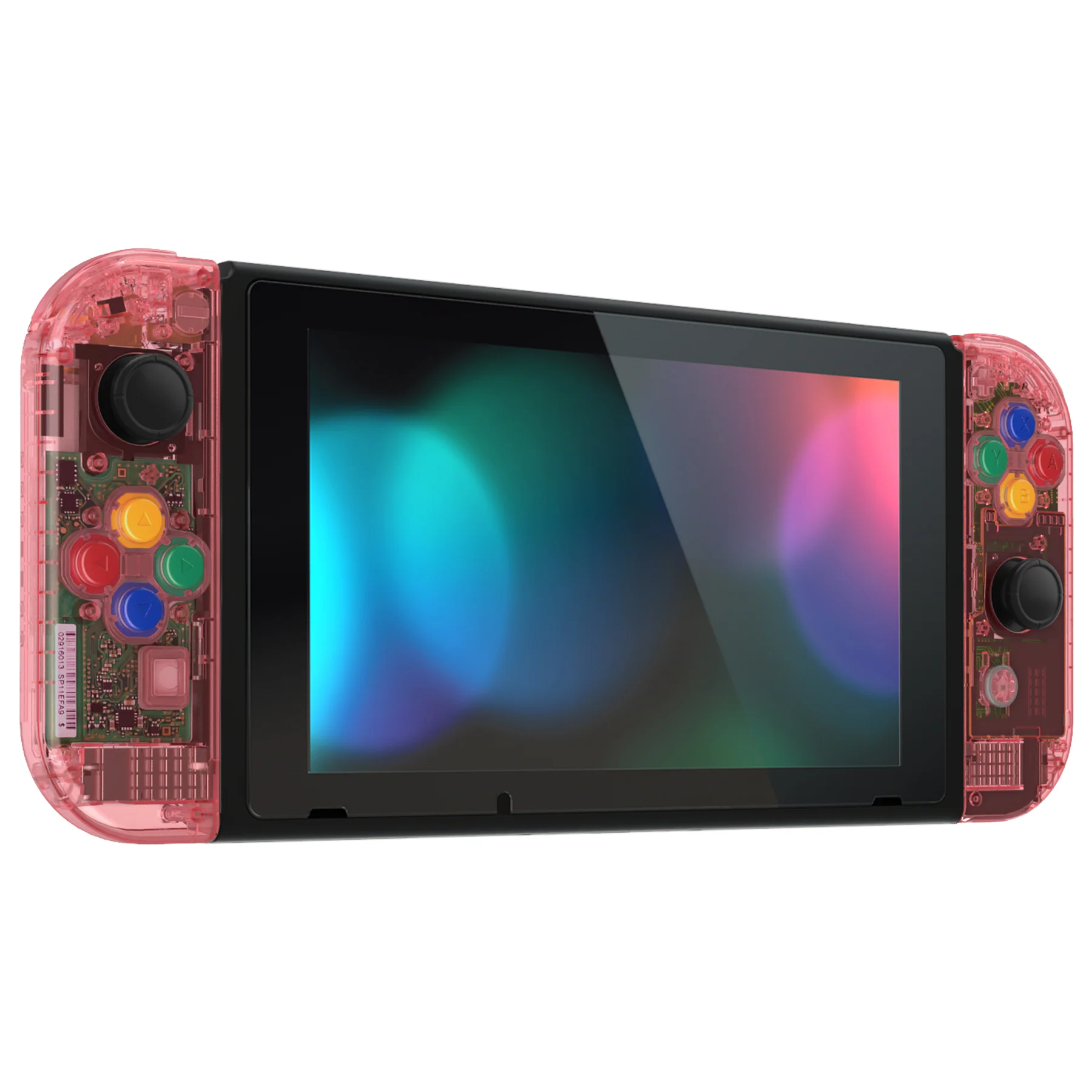 eXtremeRate Replacement Full Set Shells with Buttons for Nintendo Switch - Crystal Cherry Pink - Image 4