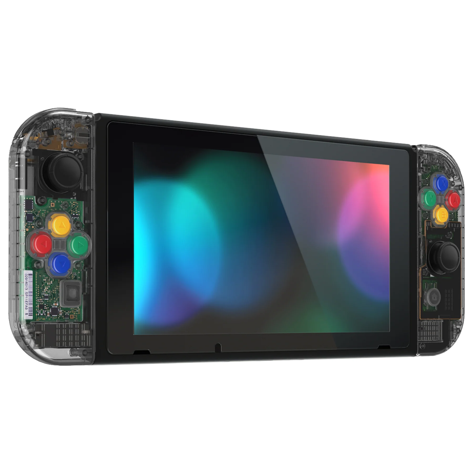 eXtremeRate Replacement Full Set Shells with Buttons for Nintendo Switch - Crystal Clear Black - Image 4