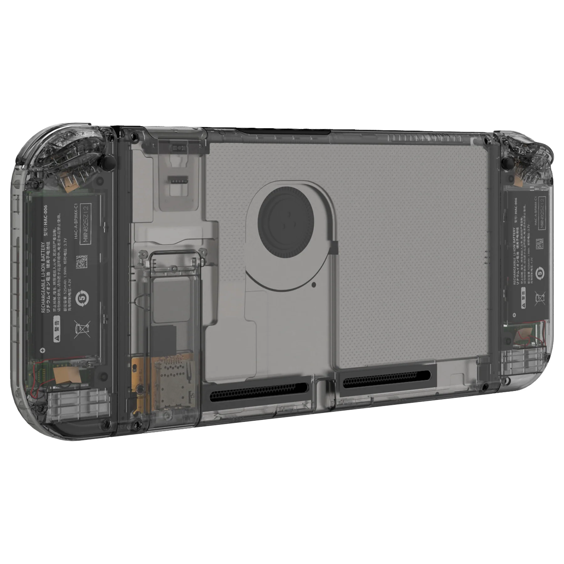 eXtremeRate Replacement Full Set Shells with Buttons for Nintendo Switch - Crystal Clear Black - Image 5