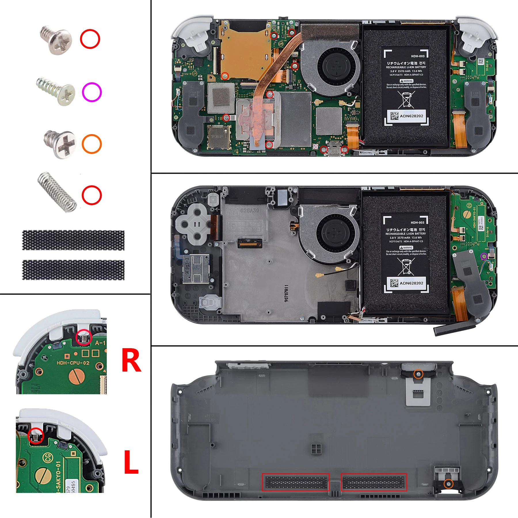 eXtremeRate Replacement Full Set Shells with Buttons Kits & Screen Protector for Nintendo Switch Lite - Glitter Gradient Translucent Bluebell - Image 11