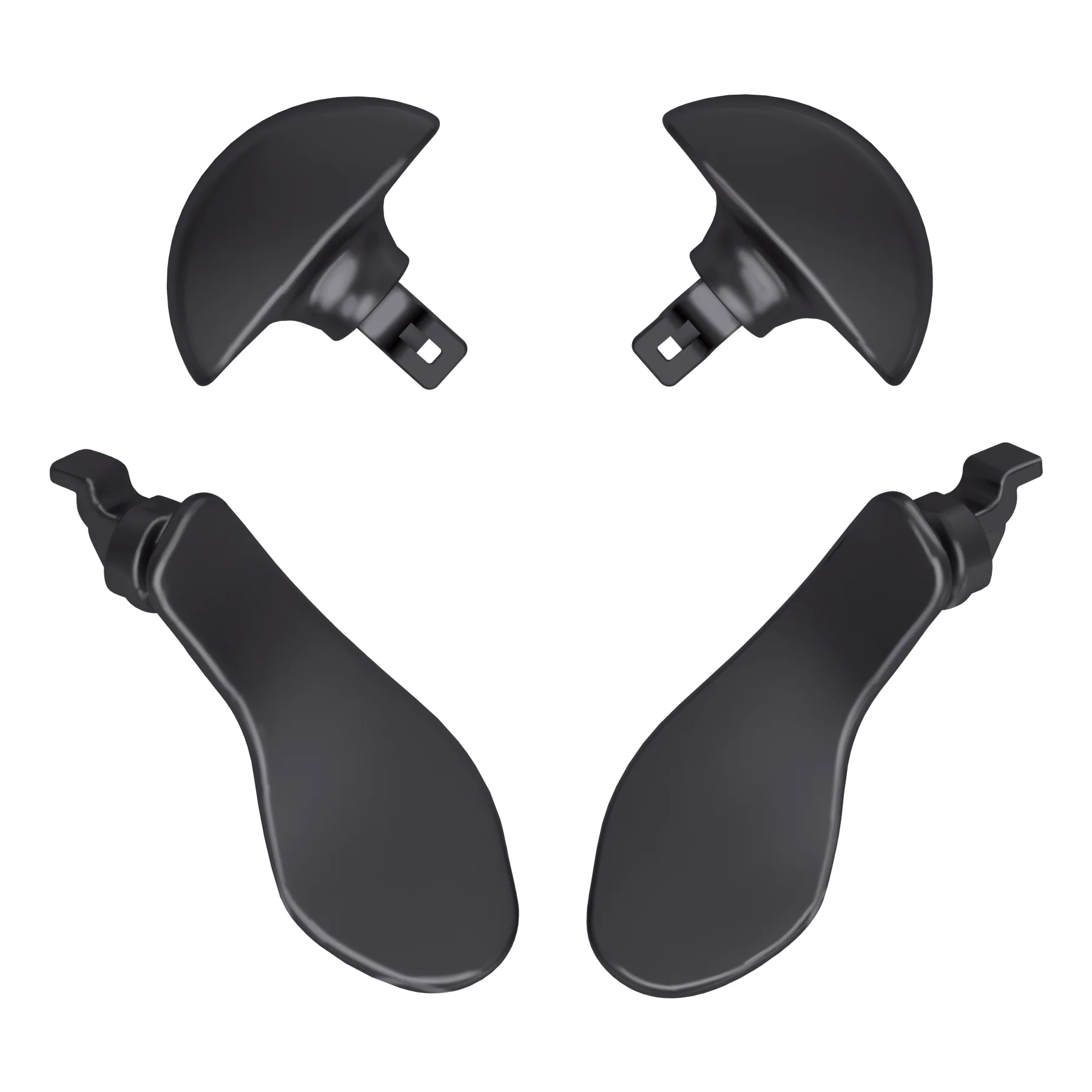 eXtremeRate Replacement Interchangeable 4PCS Metal Back Paddles for PS5 Edge Controller - Metallic Black