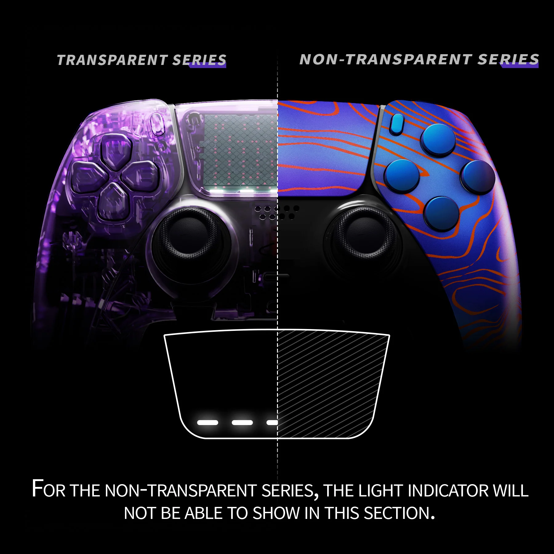 eXtremeRate Replacement Left Right Front Housing Shell with Touchpad Compatible with PS5 Edge Controller - Damascuscamo - Image 3