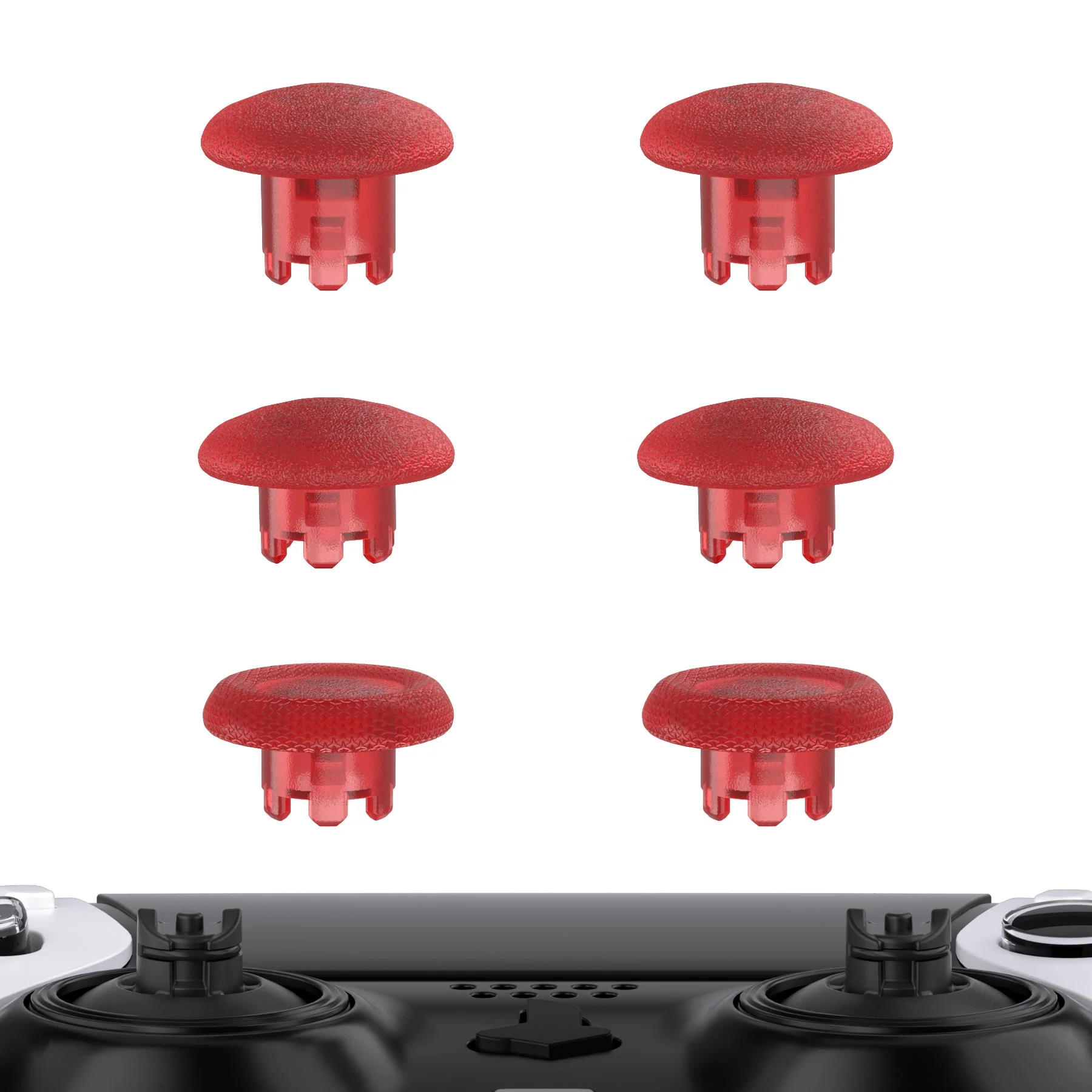 eXtremeRate Replacement Swappable Thumbsticks for PS5 Edge Controller - Clear Red