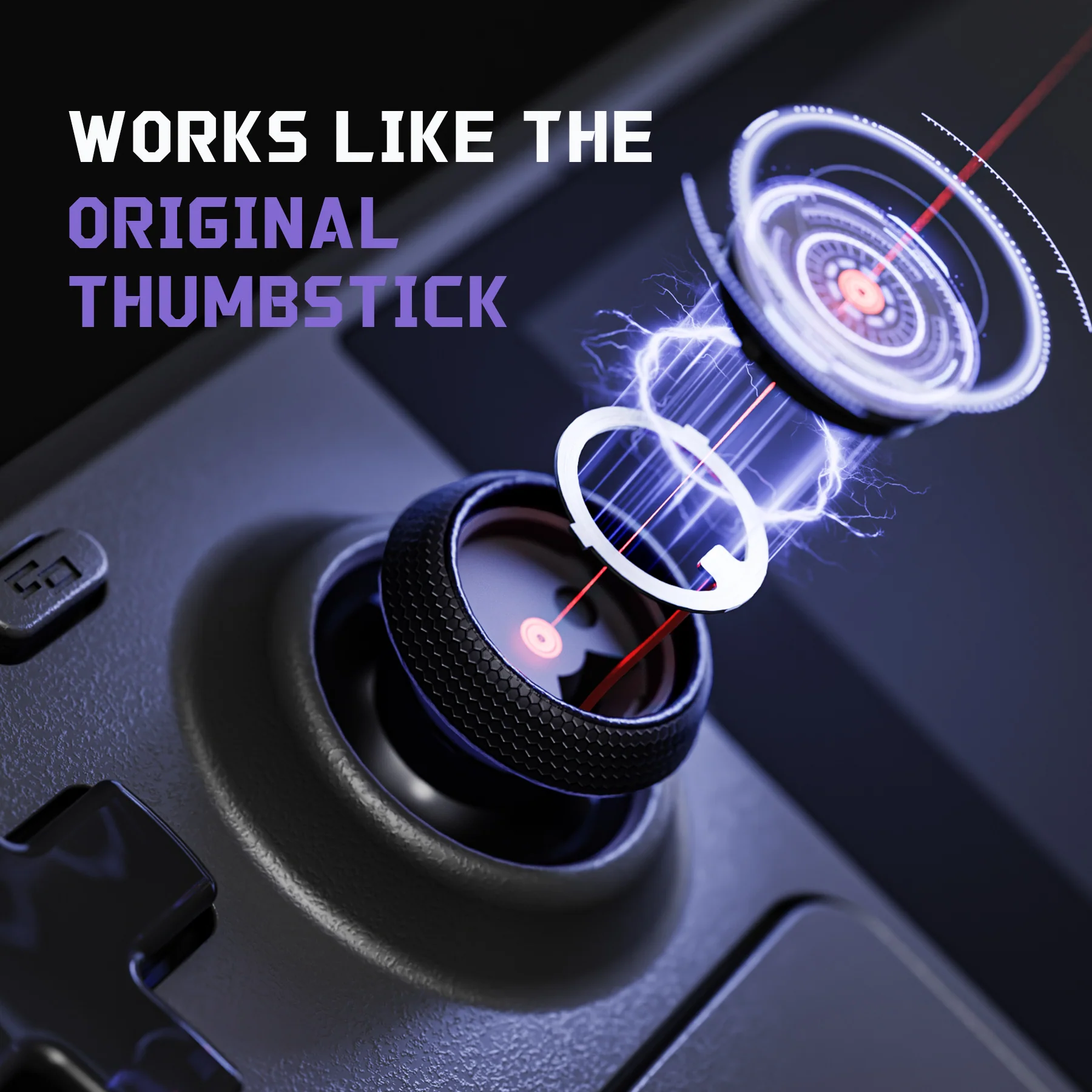 eXtremeRate Replacement Thumbsticks with Original Touch Sensing for Steam Deck LCD & OLED - Black - Image 3