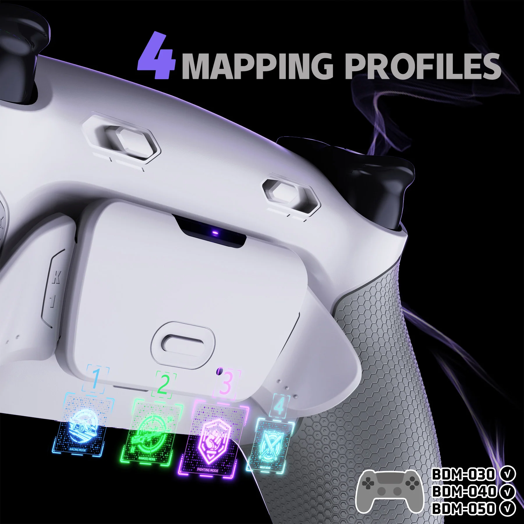 eXtremeRate RISE Plus MAX Back Paddles Kit with Clicky Trigger Stops & Rubberized Grip for PS5 Controller BDM-030/040/050 - White Gray - Image 7
