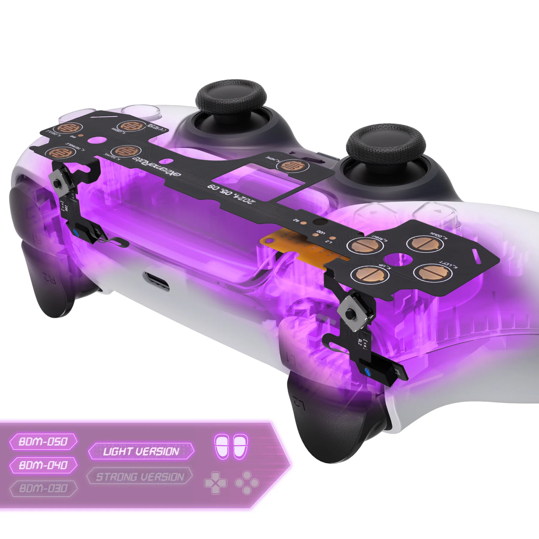 eXtremeRate Shoulder Buttons Micro Switch - Light Version Tactile Clicky Hair Trigger Kit V2 for PS5 Controller BDM-040/050/060