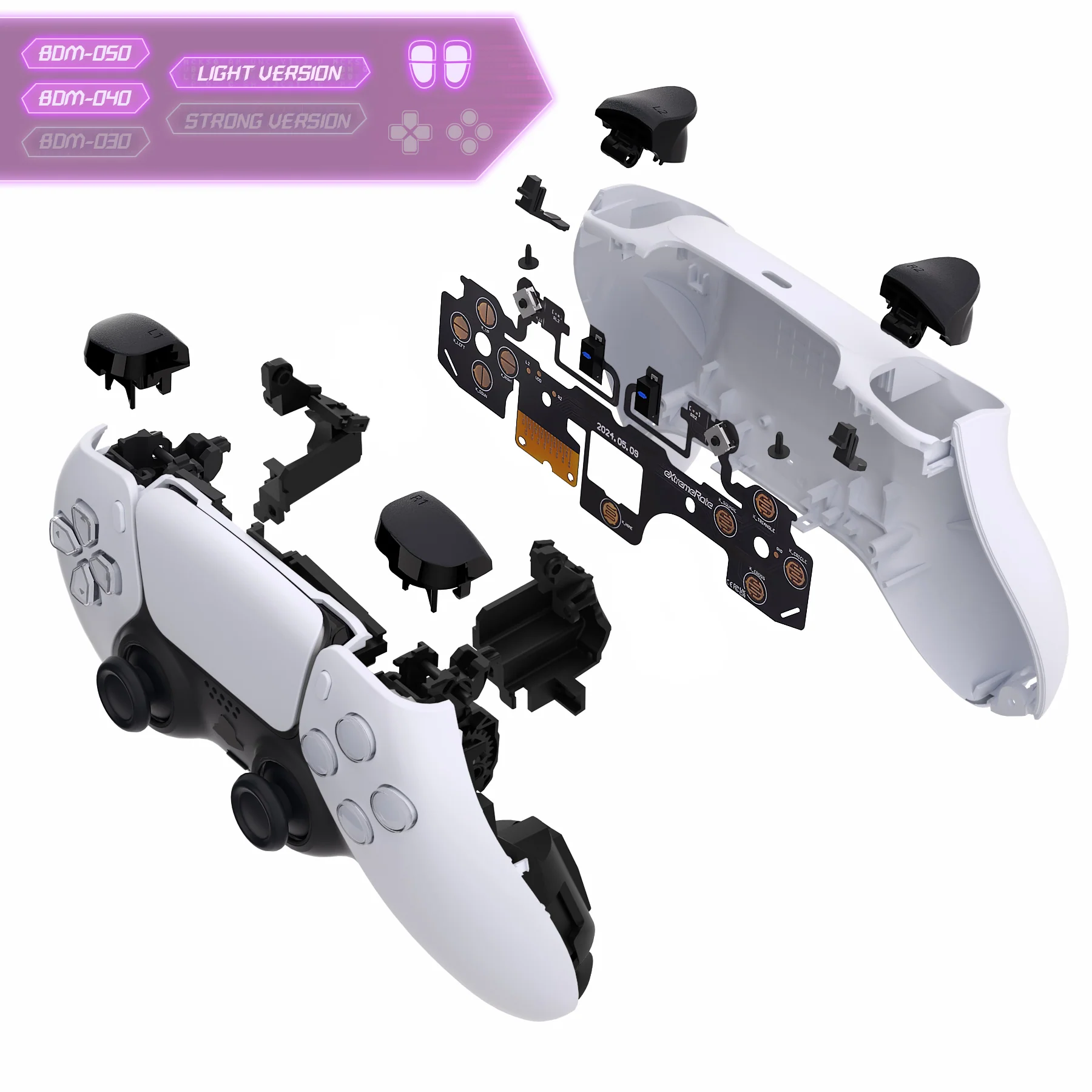 eXtremeRate Shoulder Buttons Micro Switch - Light Version Tactile Clicky Hair Trigger Kit V2 for PS5 Controller BDM-040/050/060 - Image 5