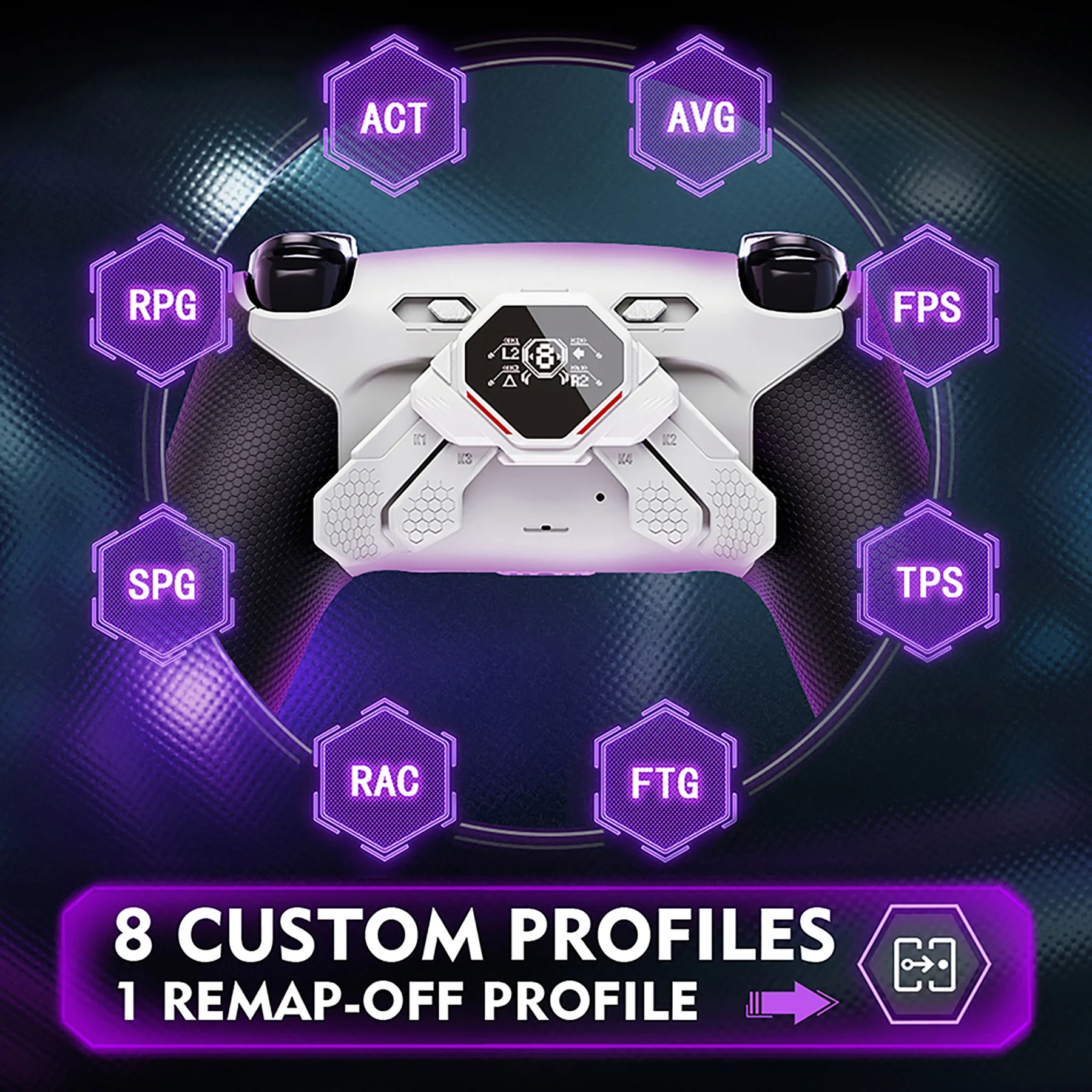 eXtremeRate SPARK Back Paddles Kit with OLED Display & Clicky Trigger Stops & Ergonomic Grips for PS5 Controller BDM-010/020 - Rubberized White & Black - Image 5