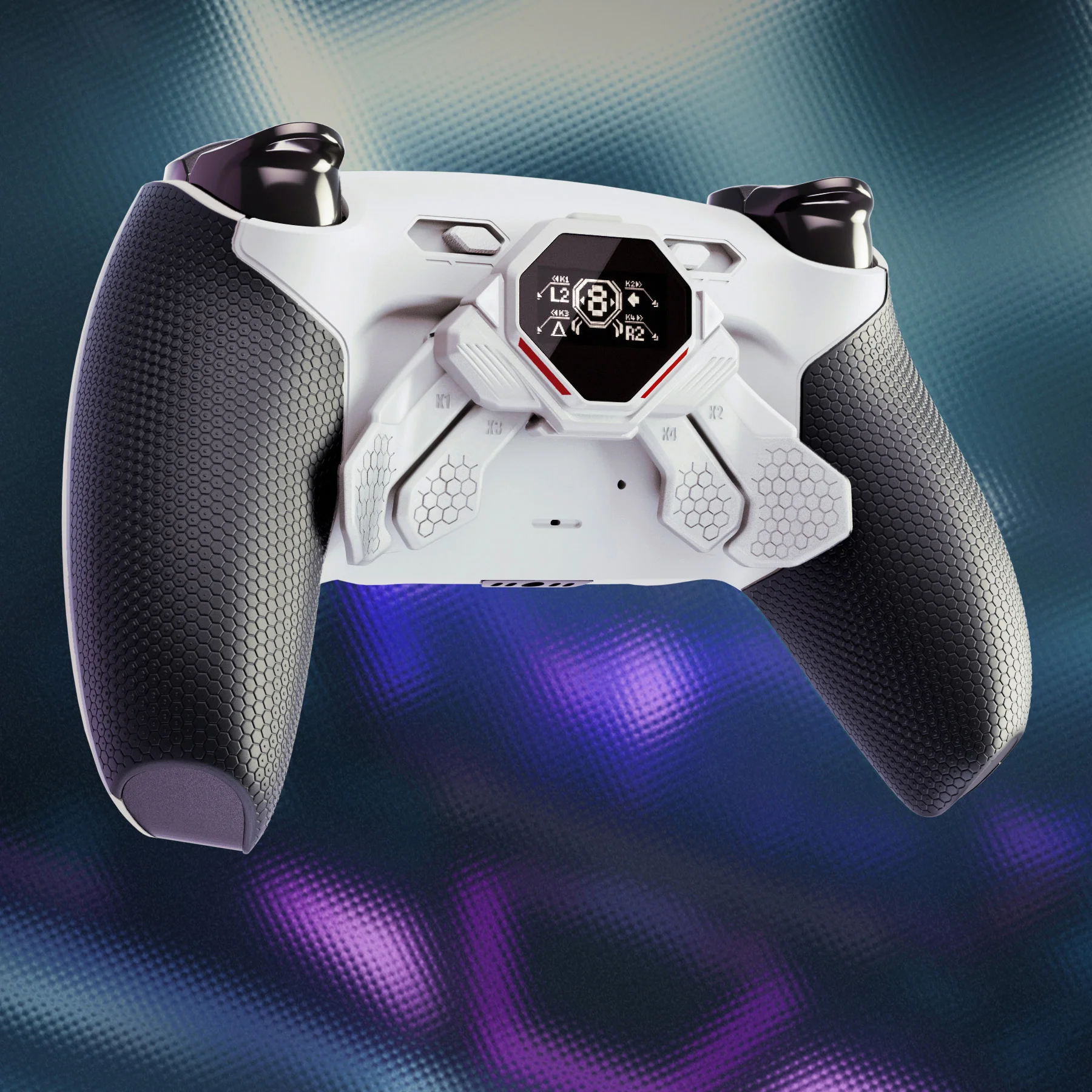 eXtremeRate SPARK Back Paddles Kit with OLED Display & Clicky Trigger Stops & Ergonomic Grips for PS5 Controller BDM-010/020 - Rubberized White & Black - Image 9