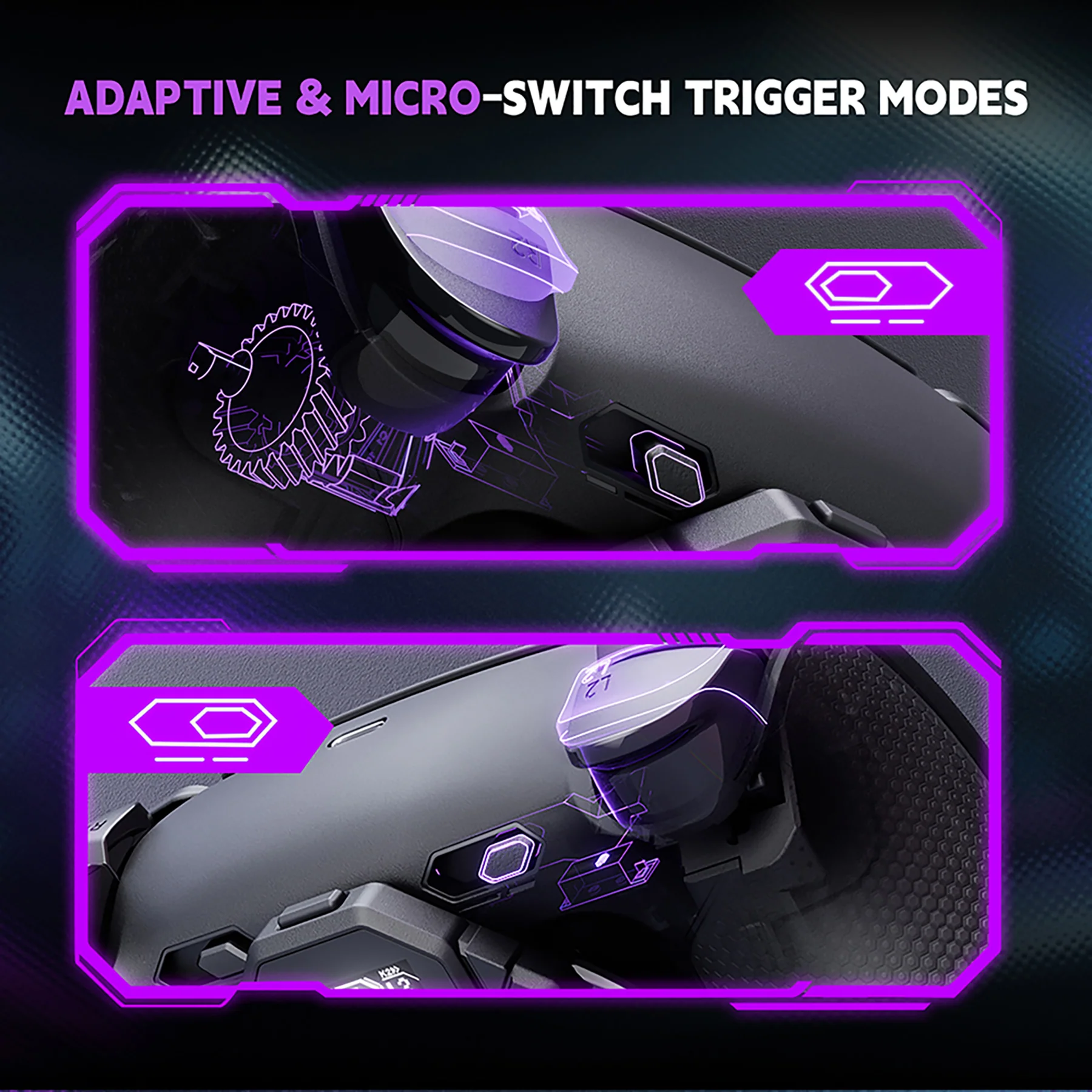 eXtremeRate SPARK Back Paddles Kit with OLED Display & Clicky Trigger Stops & Ergonomic Grips for PS5 Controller BDM-030/040/050/060 - Rubberized Black - Image 7