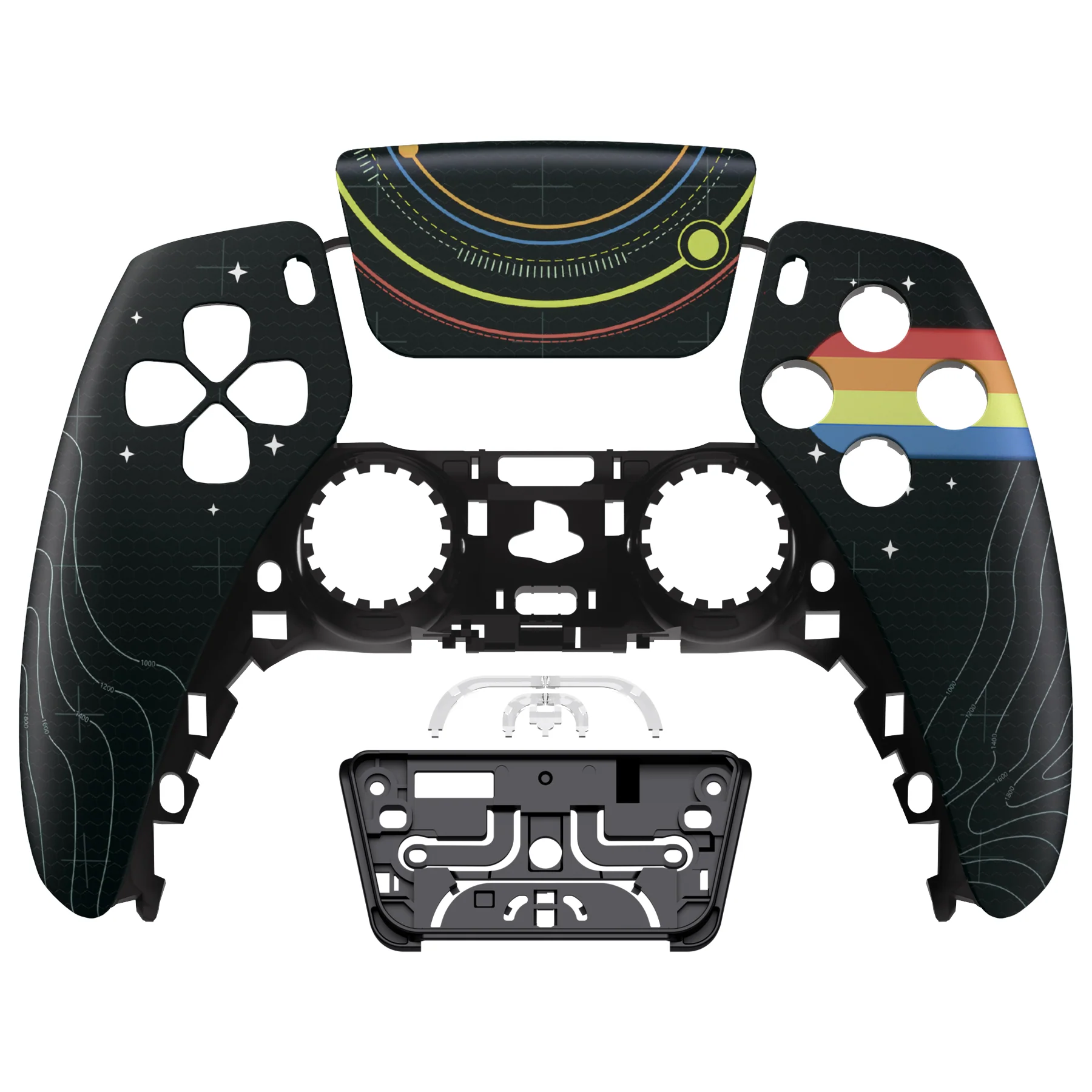 eXtremeRate Stars Explorer Replacement Front Housing Shell with Touchpad Compatible with PS5 Controller BDM-010/020/030/040/050