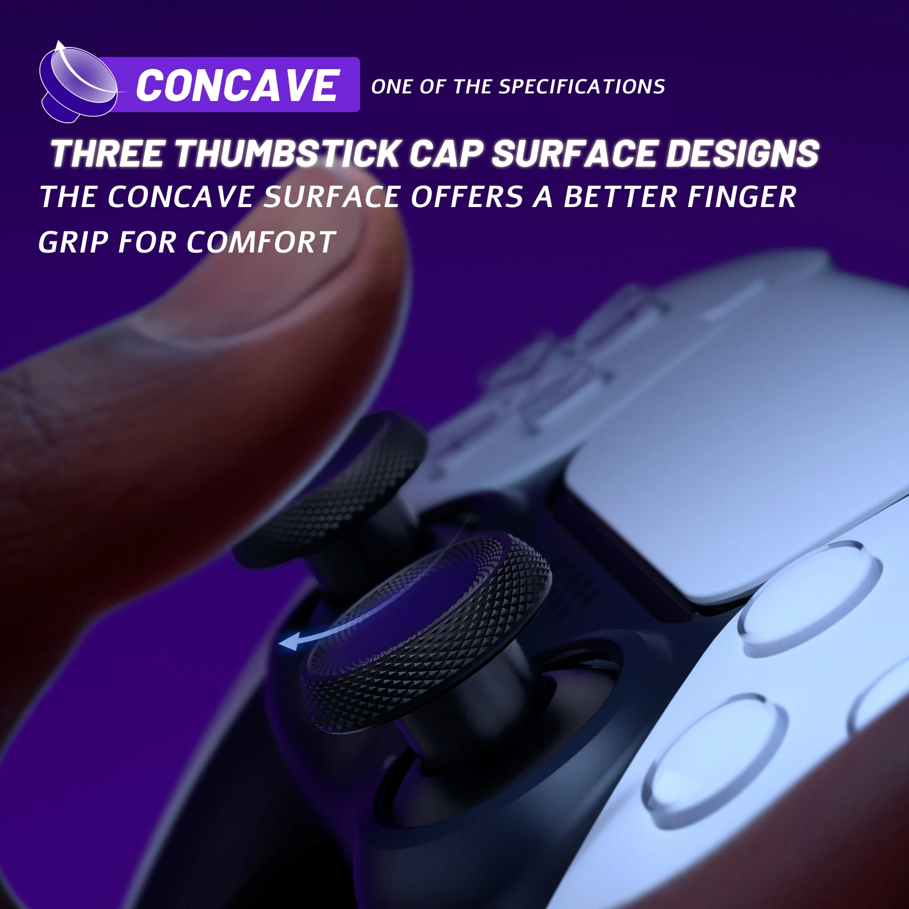 eXtremeRate ThumbsGear V3 Interchangeable Ergonomic Thumbstick for PS5 & PS4 Controller - Black - Image 4