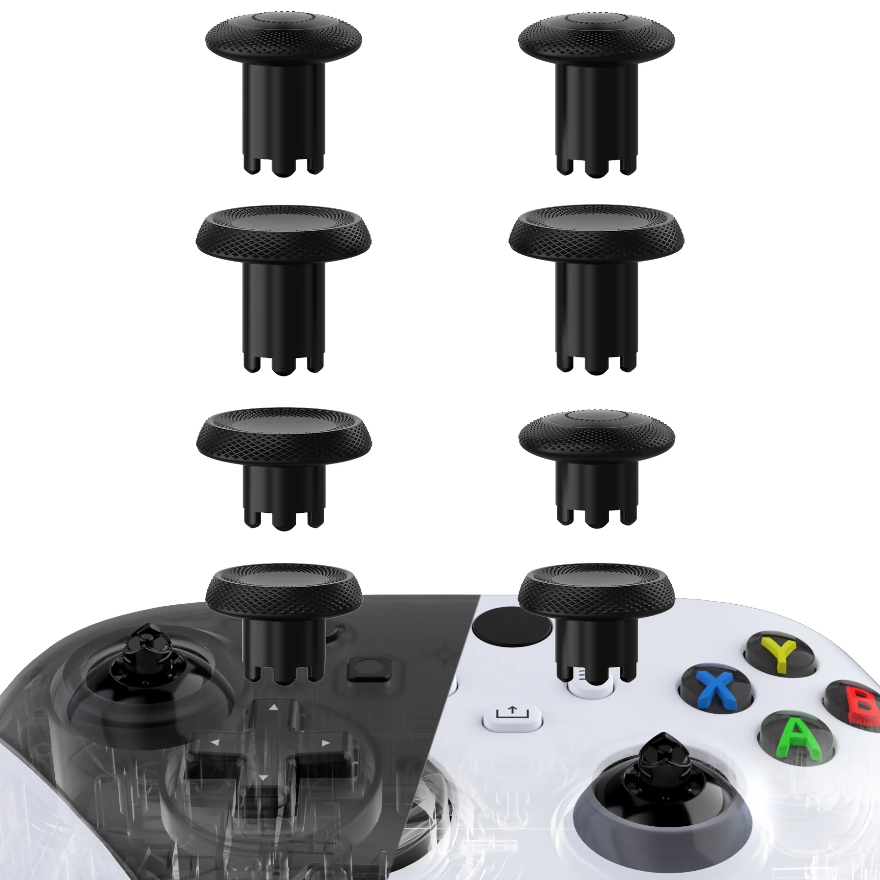 eXtremeRate ThumbsGear V3 Interchangeable Thumbsticks for Xbox Core Controller & Xbox One S/X/Elite Controller & Nintendo Switch Pro Controller - Black